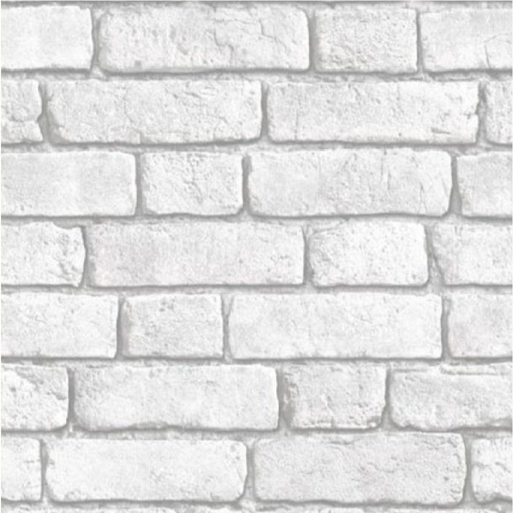 Muriva Bluff White Brick Wallpaper J30309