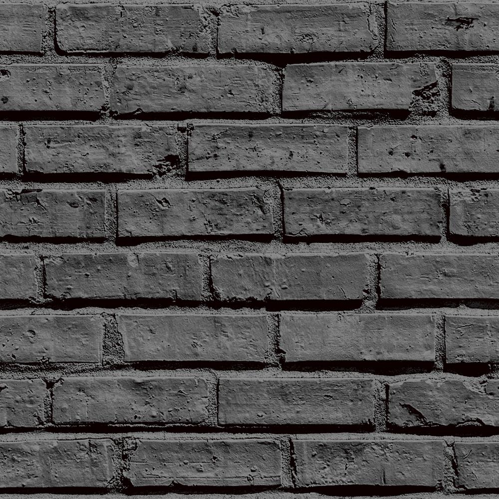 Arthouse Black Brick Paper Strippable Wallpaper (Covers 57.26 sq. ft.) 623007 Home Depot