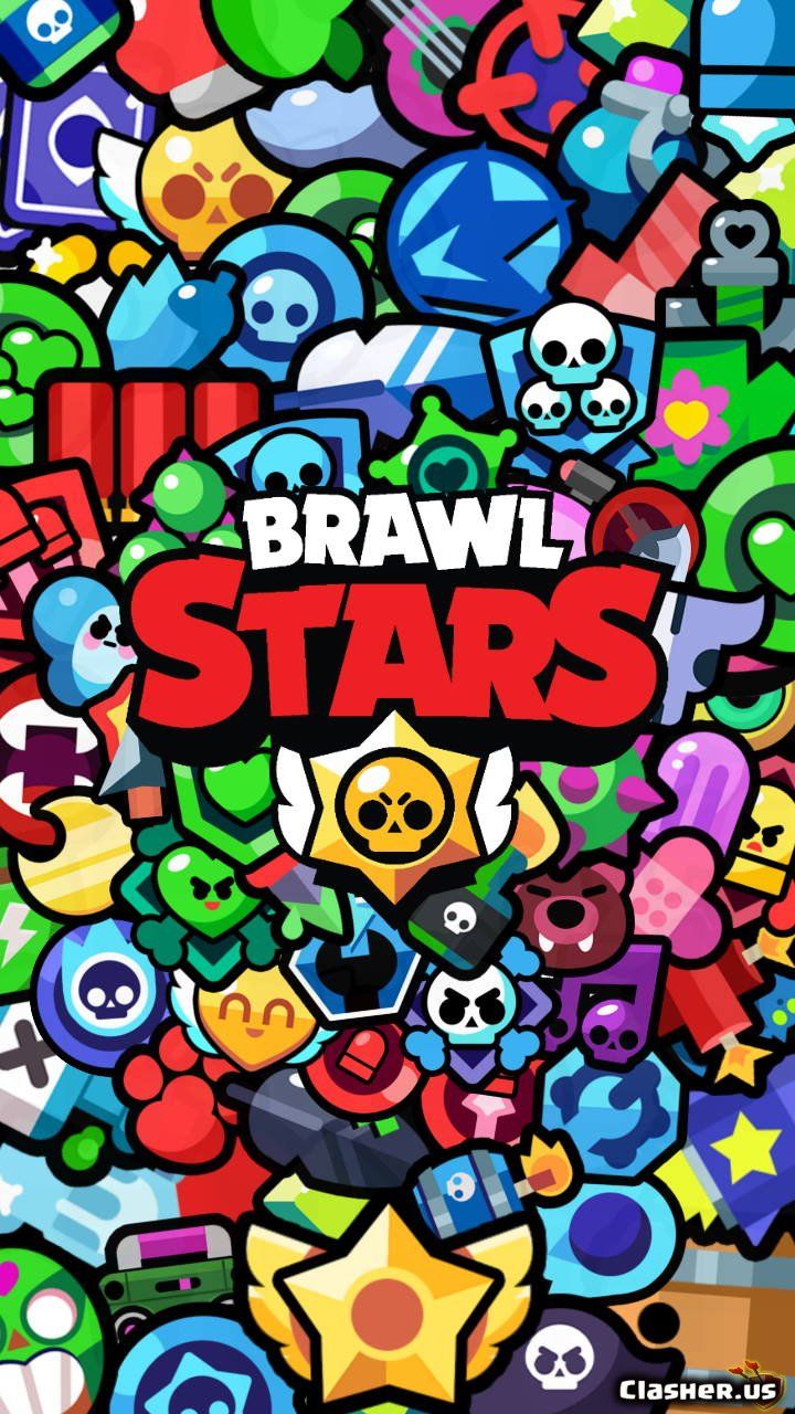 brawl stars, brawlers icon, background Stars Wallpaper