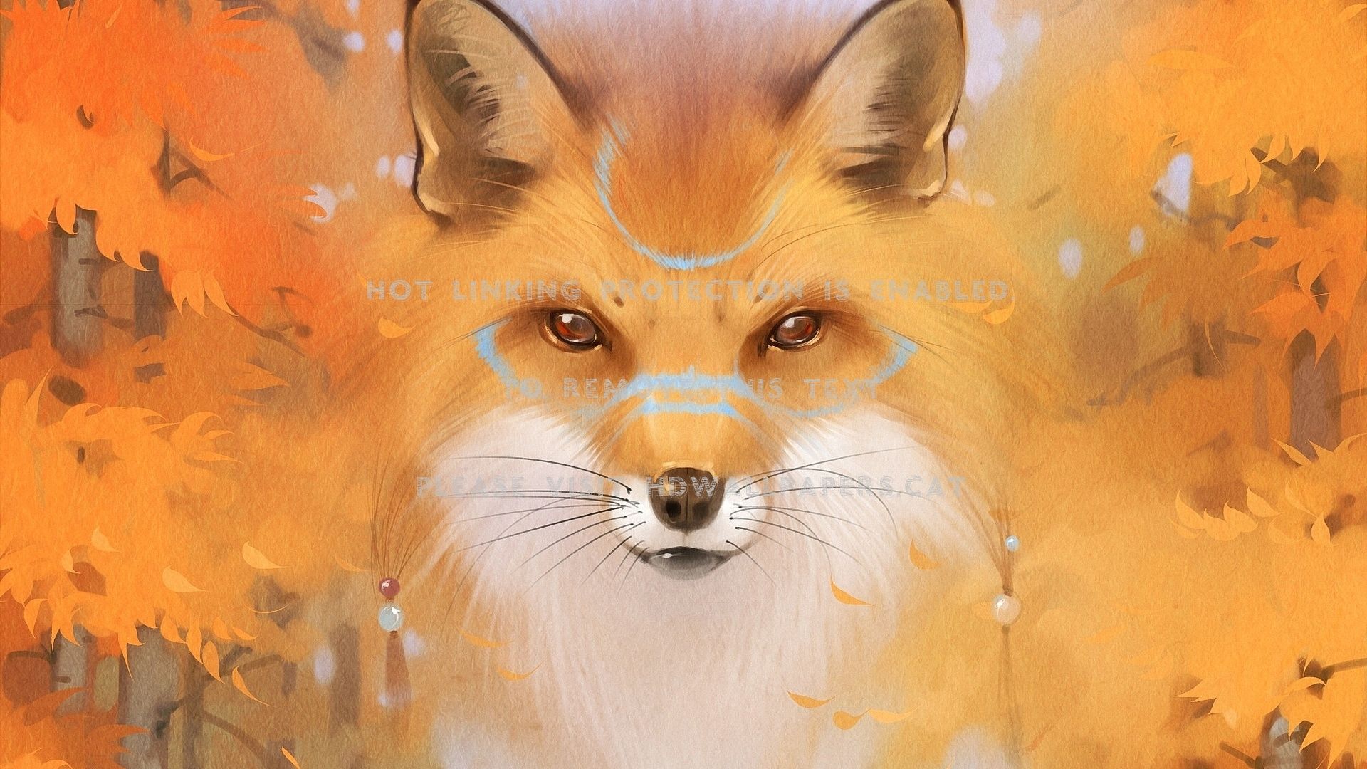fox animal autumn fantasy orange white art