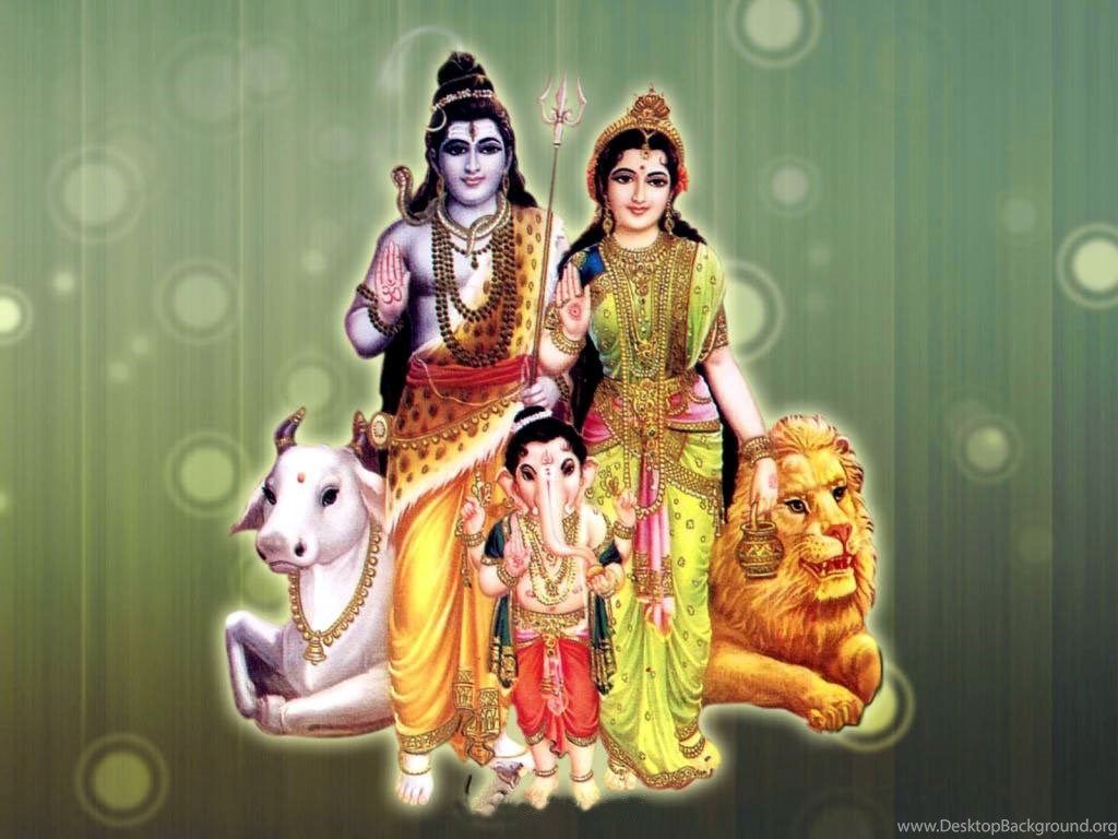 Wallpaper Shiva Nandi God Parvati Ganesh 1024x768 Desktop Background