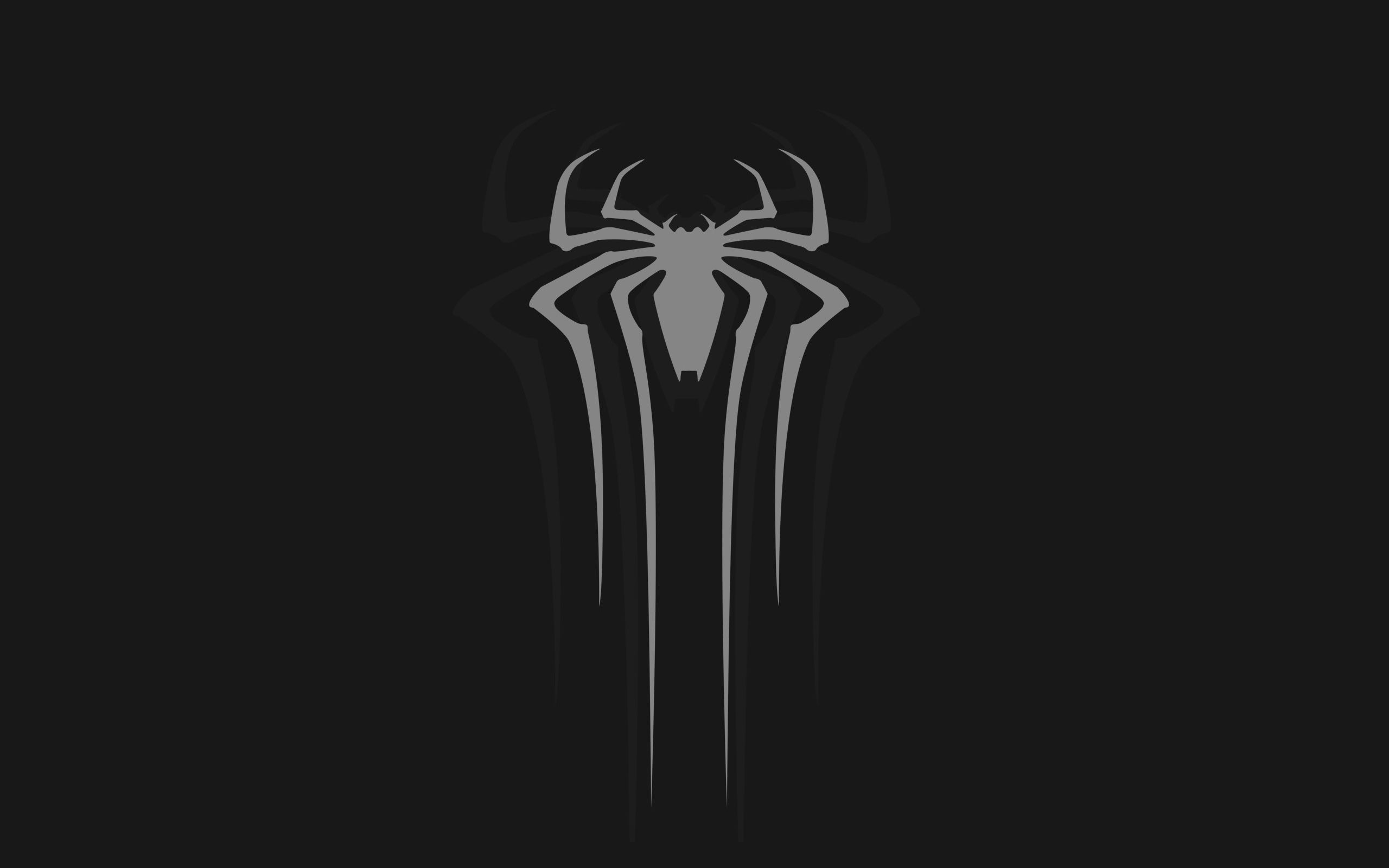 Download 2560x1600 Wallpaper Logo, Gray, Spider Man, Minimal, Dark, Dual Wide, Widescreen 16: Widescreen, 2560x1600 HD Image, Background, 15218