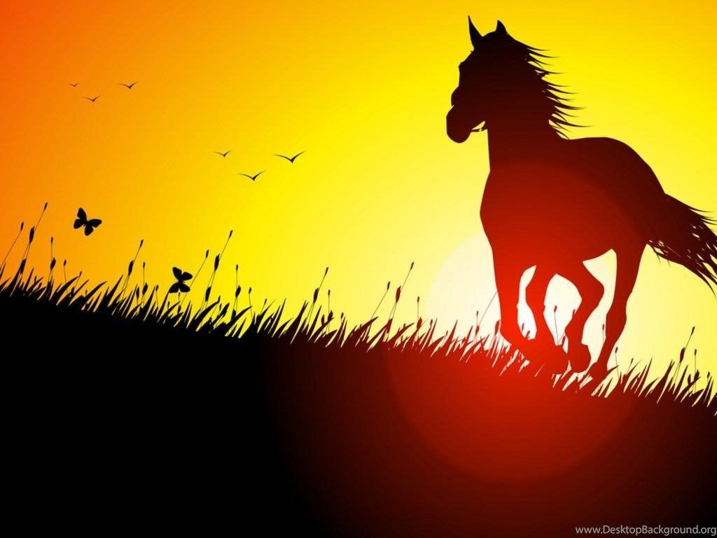 Wallpaper Horse Running At Sunset In A Meadow Cute 1024x768. Desktop Background