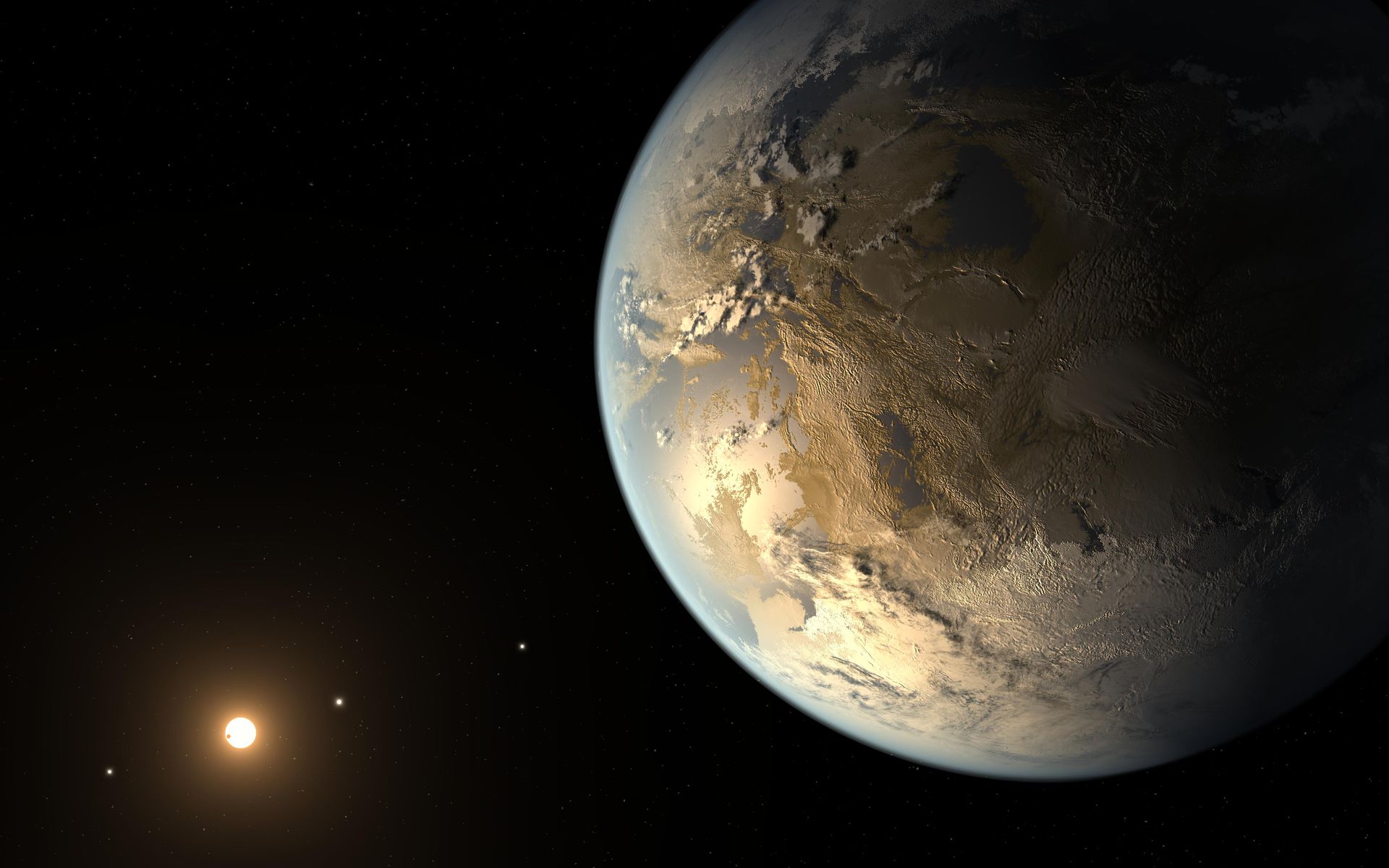 Space Image. Kepler 186f, The First Earth Size Planet In The Habitable Zone (Artist's Concept)