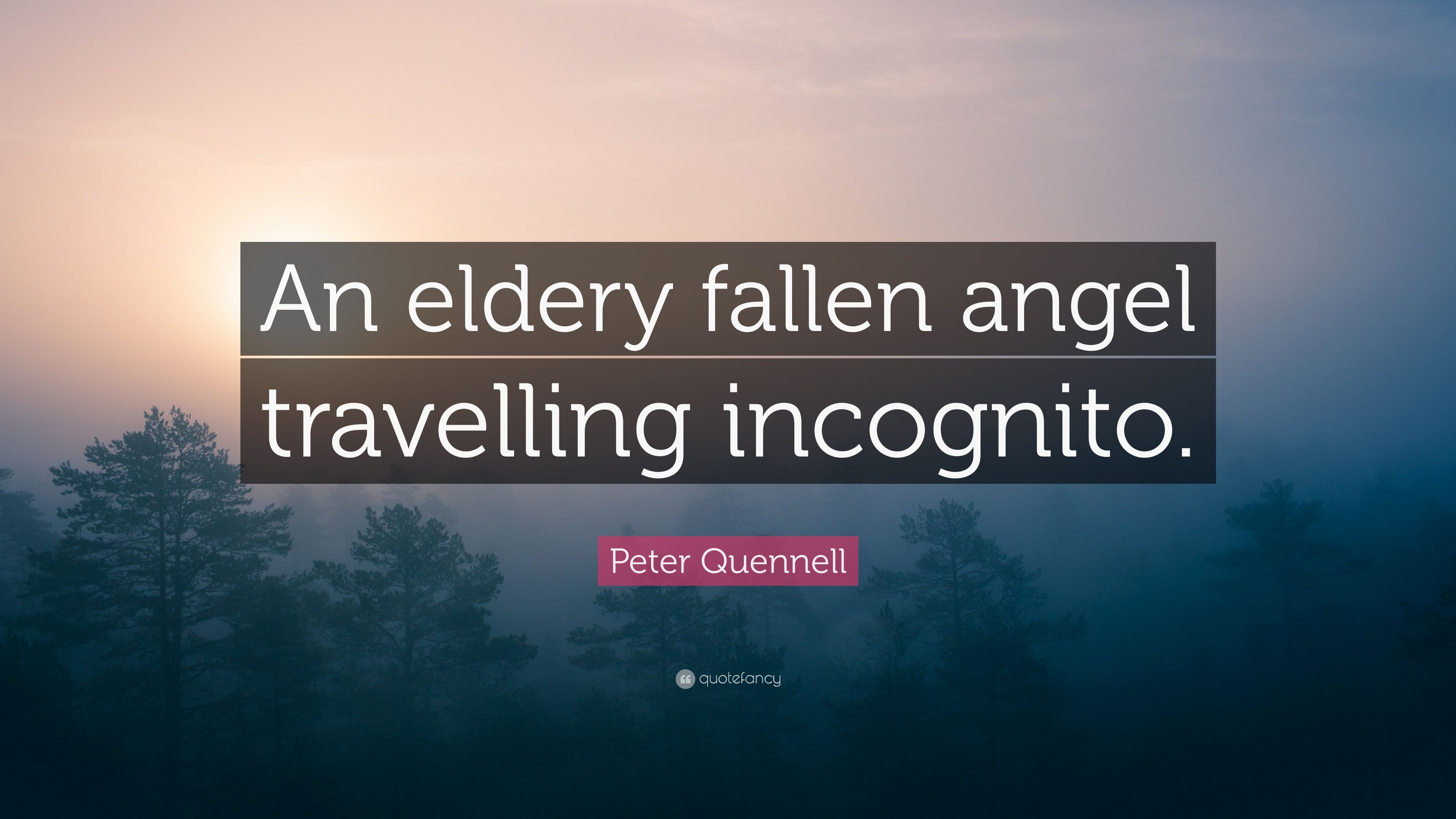 Peter Quennell Quote: “An eldery fallen angel travelling incognito.” (7 wallpaper)