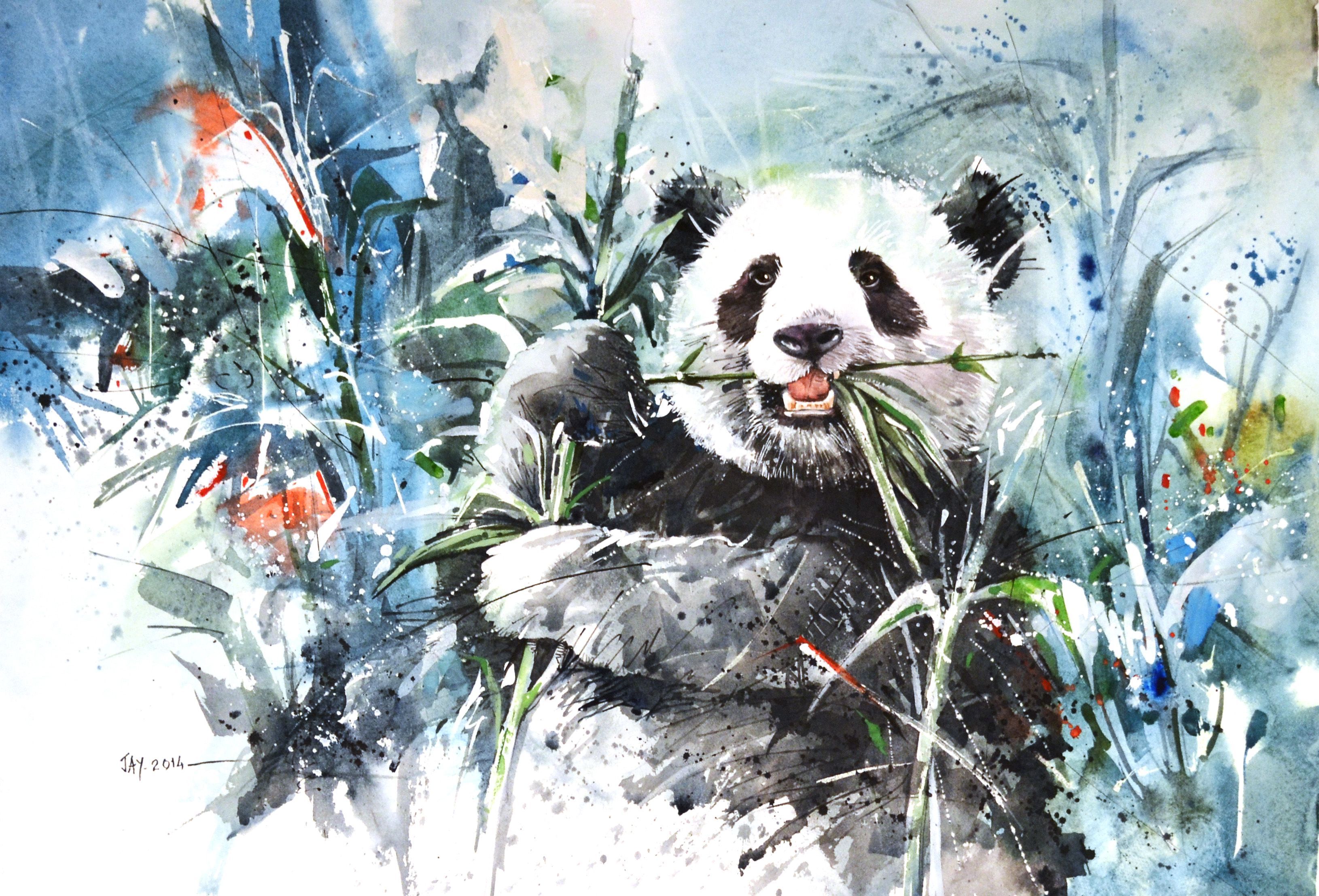 watercolor animals abstract