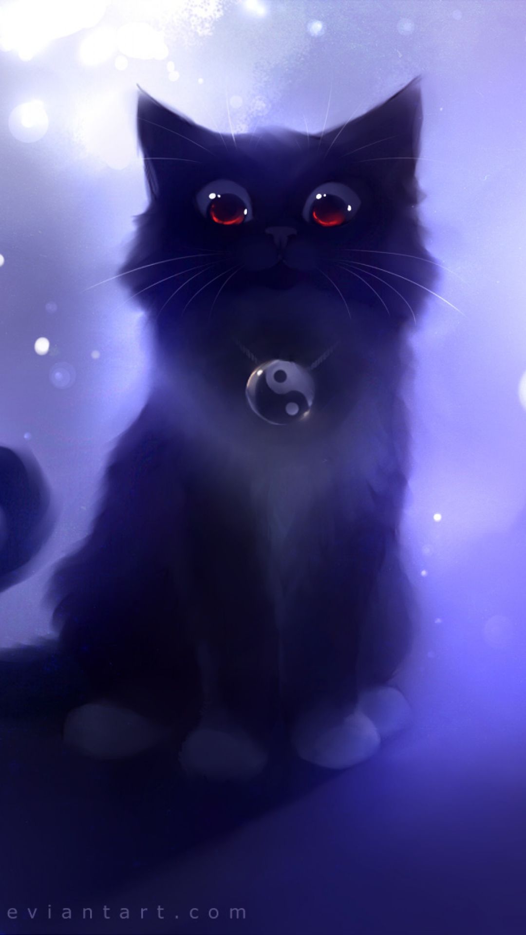 cat_black_drawing_night_apofiss_94590_ (1080×1920). Cat art, Black cat art, Cat wallpaper