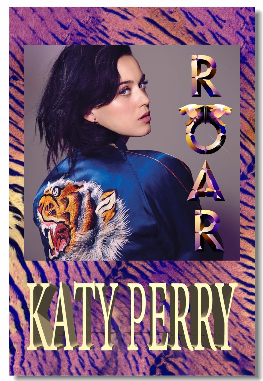 Custom Canvas Wall Decals Katy Perry Poster Katy Perry Roar Wallpaper Music Star Wall Sticker Mural Cafe Decorations #. Wall Stickers