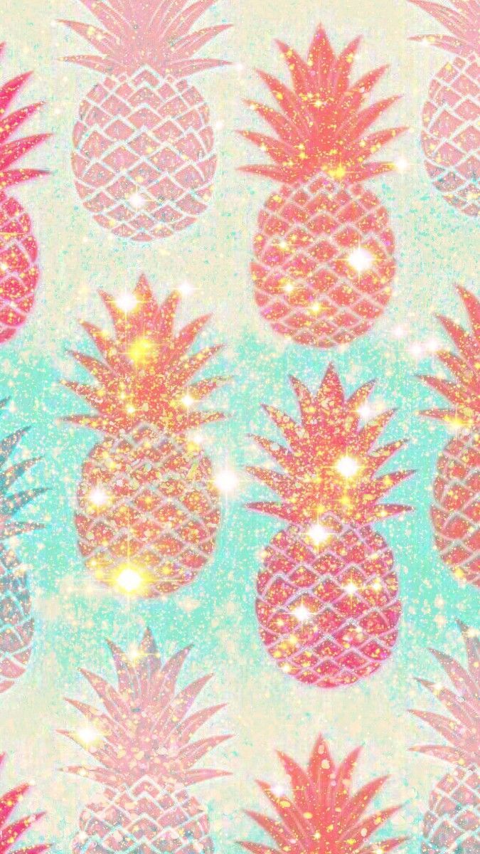 Glittery Coral Pineapples, made by me #pink #galaxy #wallpaper #background #sparkles #glitt. Cute pineapple wallpaper, Pink pineapple wallpaper, Cute wallpaper