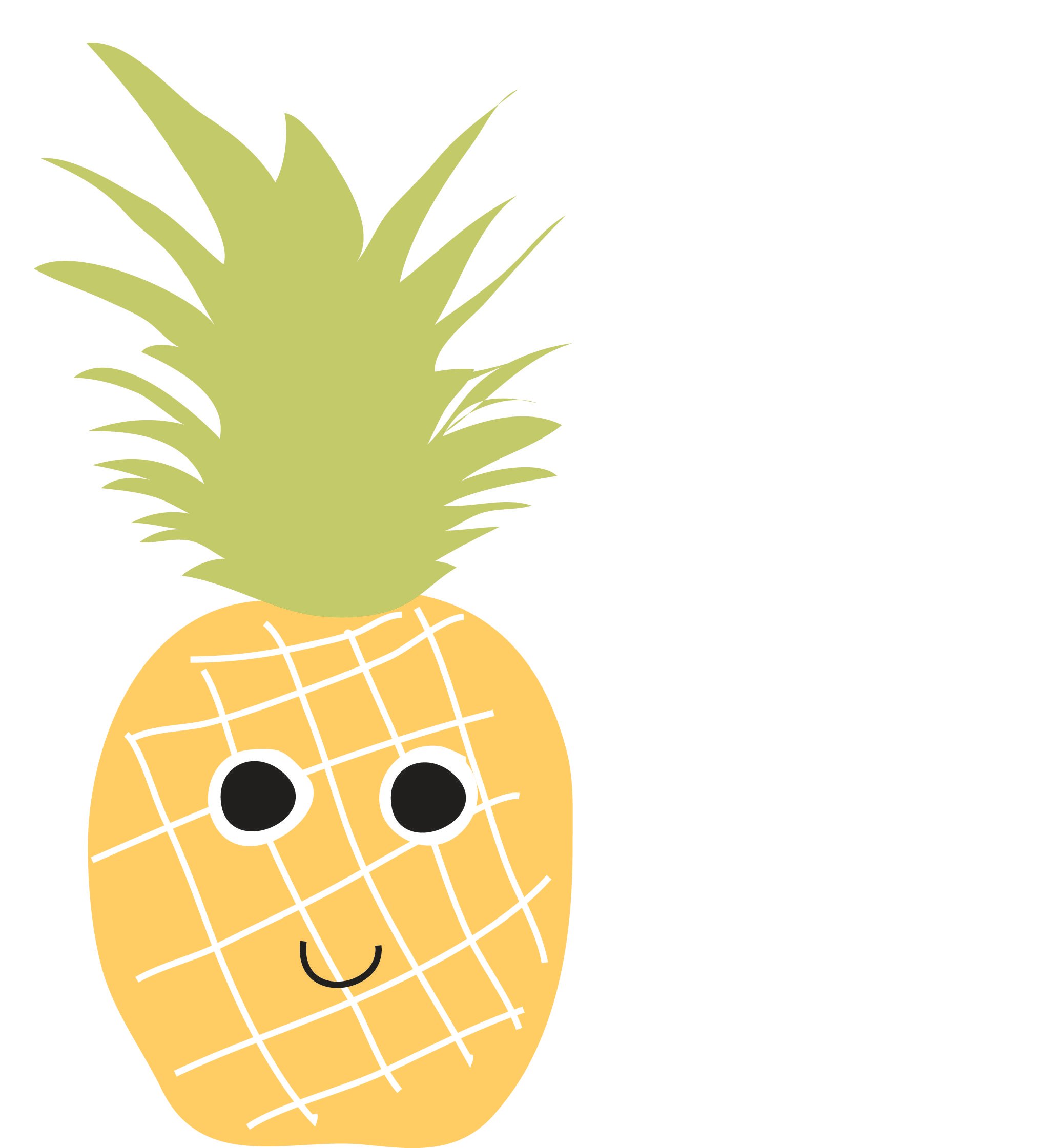 Pineapple Clipart Cute Pineapples Kawaii Clipart Summer Clipart | My ...