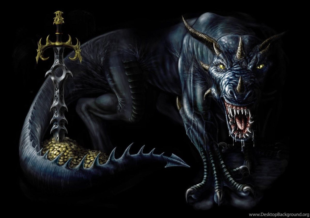 Black Dragon Guarding Sword Wallpaper From Dragons Wallpaper Desktop Background