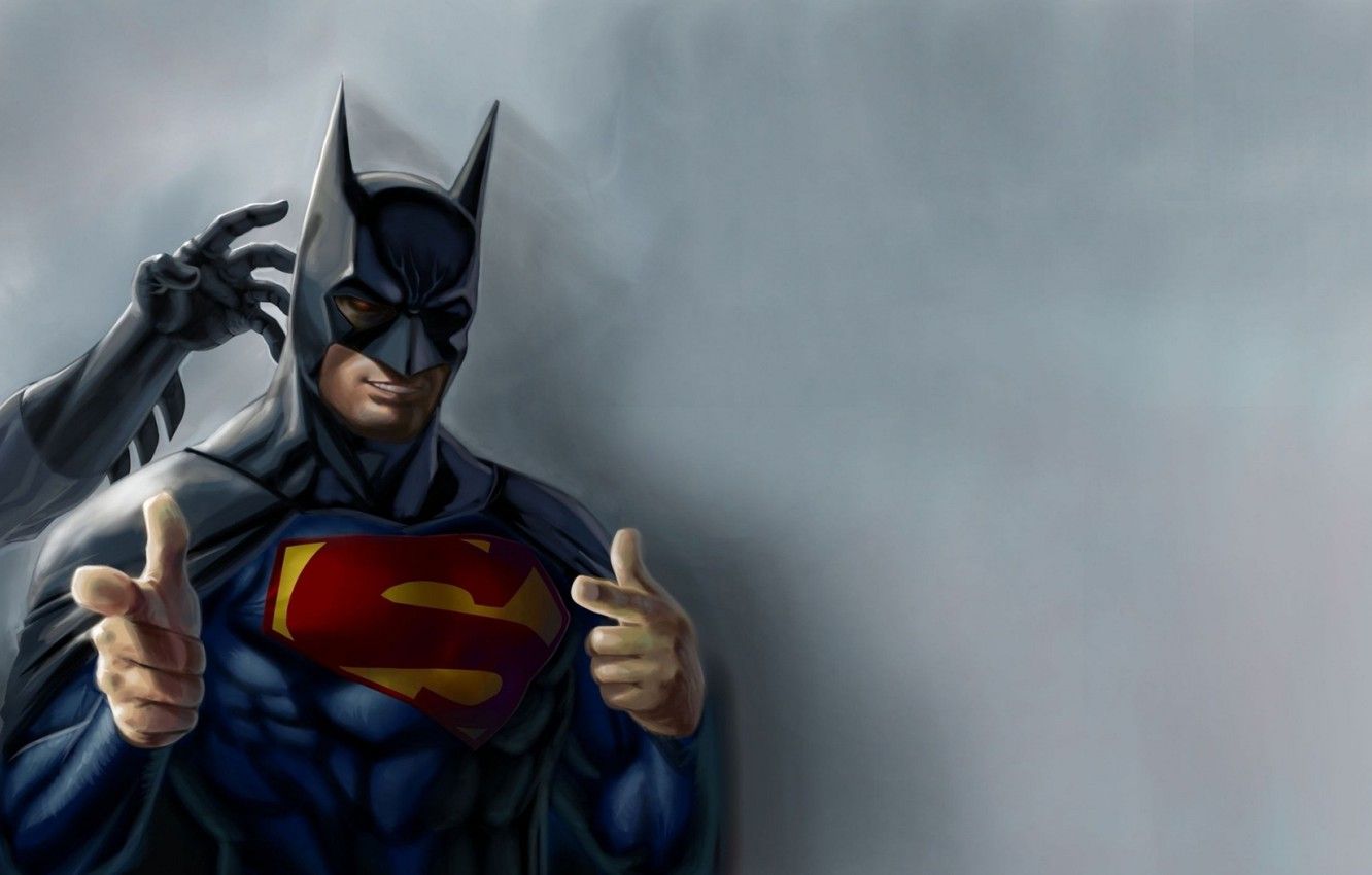 Wallpaper Hero, Batman, Superman, Funny, Humor image for desktop, section ситуации