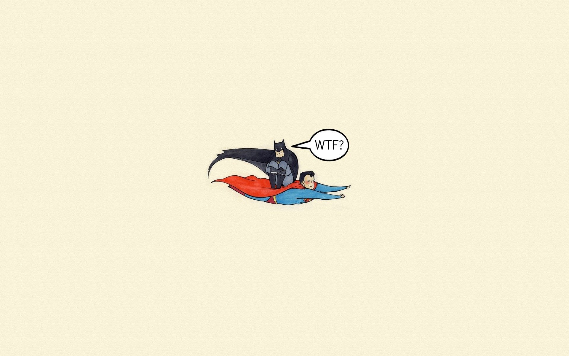 Batman, minimalistic, flying, Superman, humor, WTF, funny wallpaper