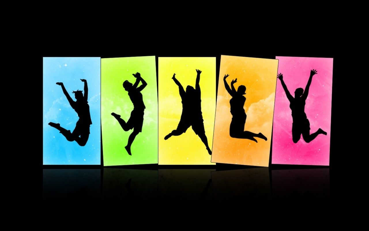 Jumping silhouettes wallpaper. Jumping silhouettes