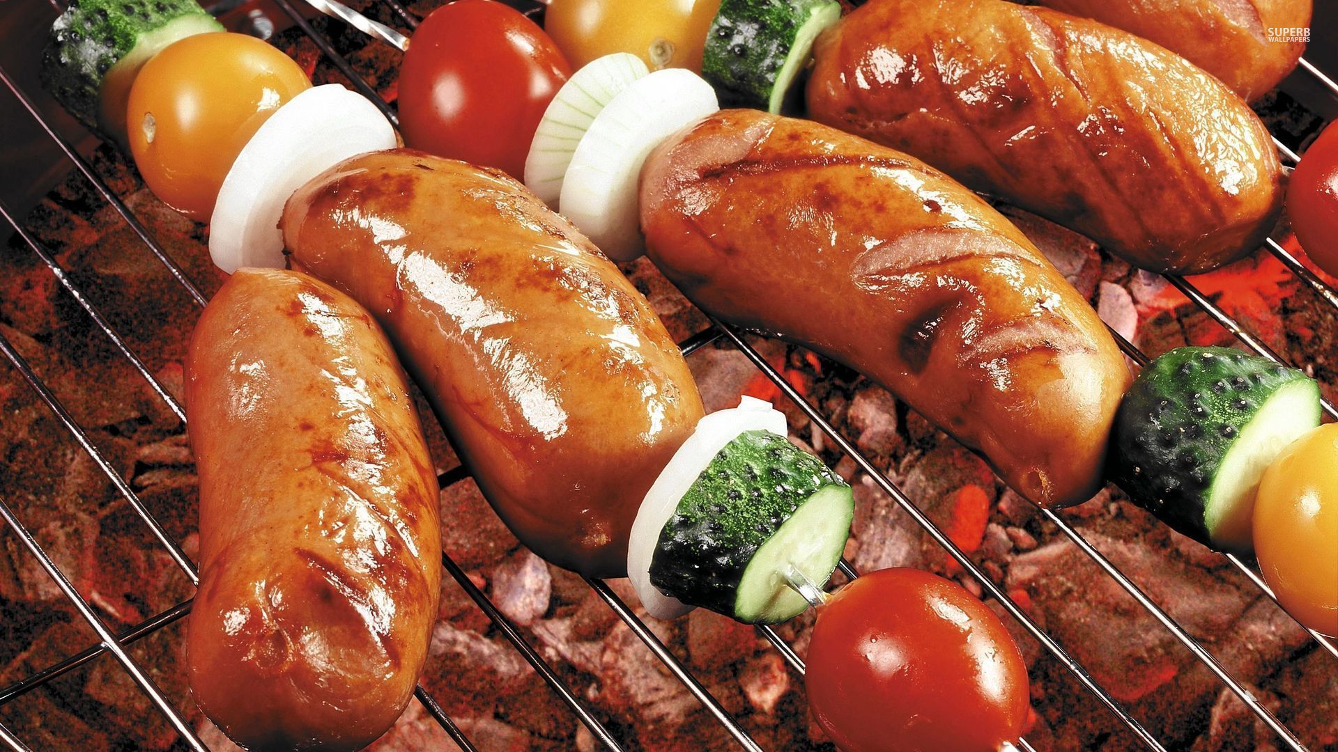 Grilled sausages wallpaper. Sausage, Bbq recipes, Grilled sausage