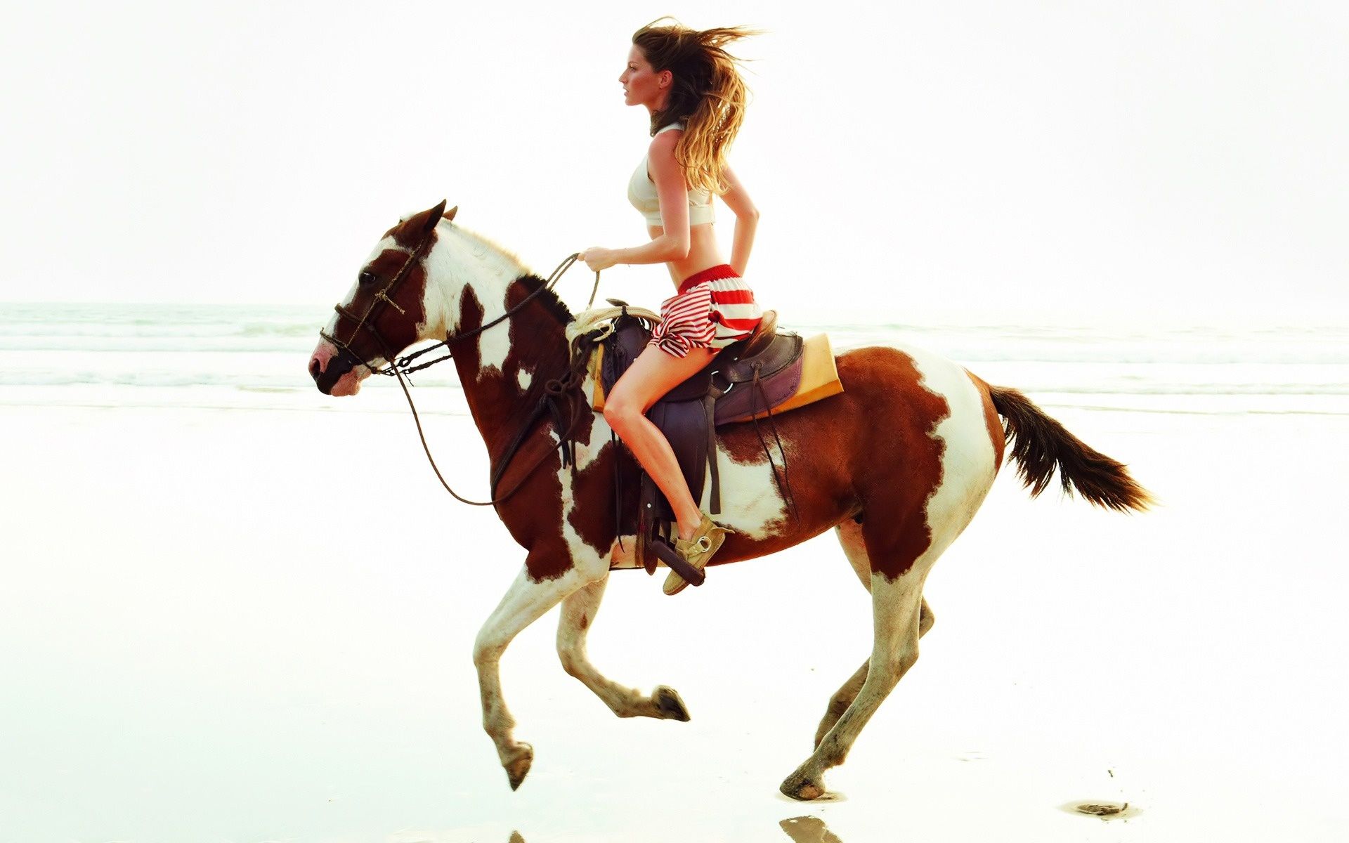 Preety Girl Riding Horse On The Beach 1920x1200 WIDE Horse Riding