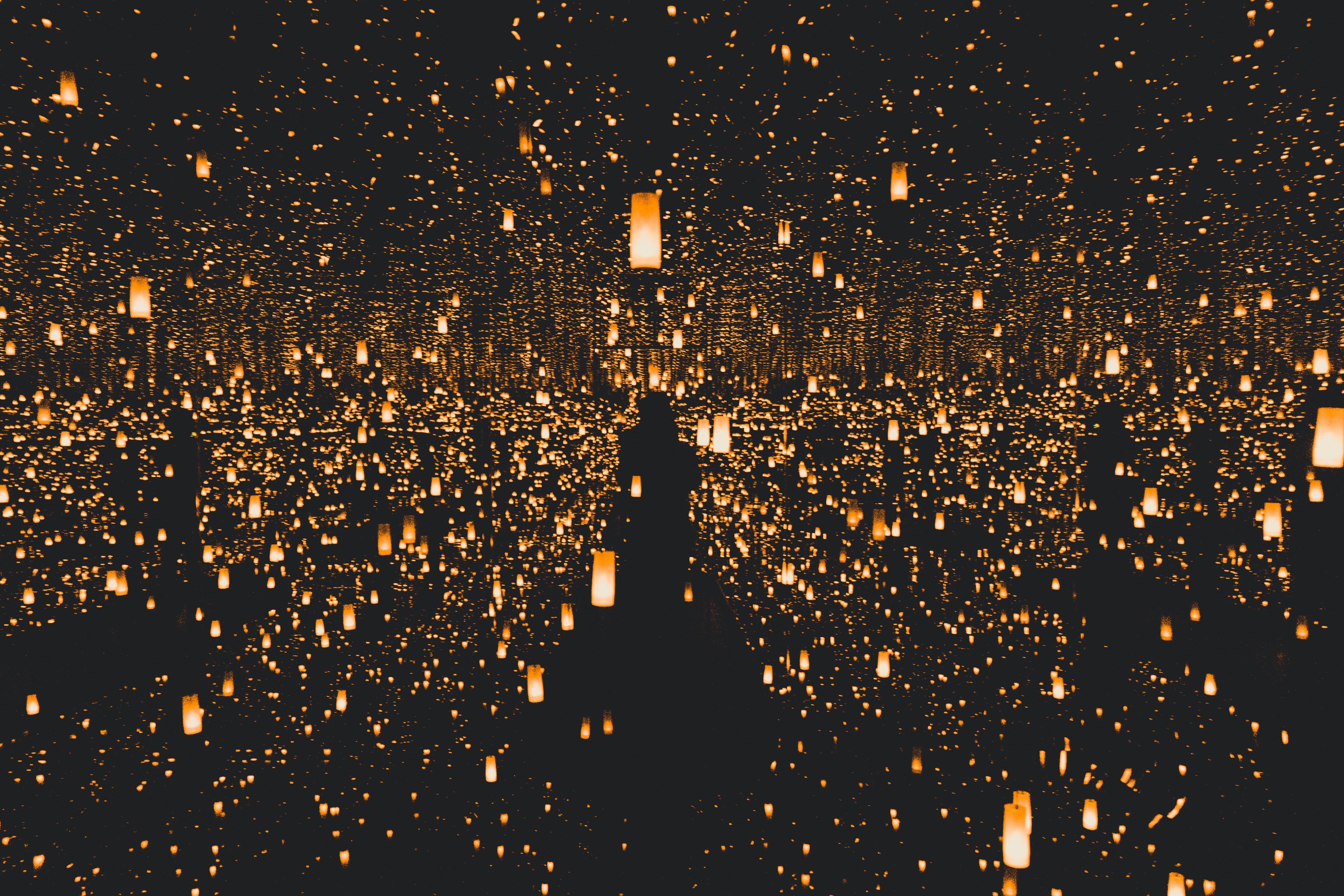 Covered By Lanterns Lights Dark 5k, HD Photography, 4k Wallpaper, Image, Background, Photo and Picture