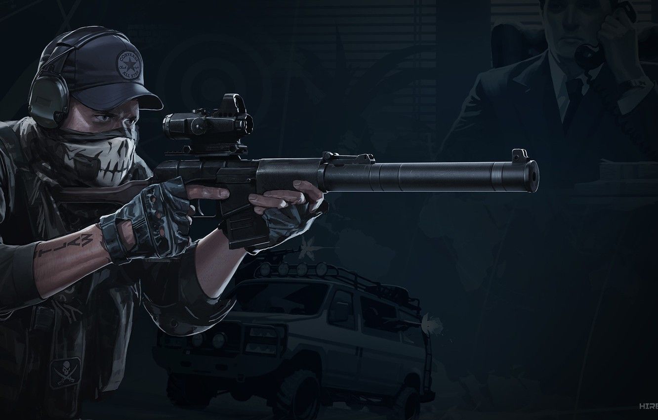 Wallpaper weapons, art, soldiers, machine, bear, art, mercenary, ammunition, Hired ops, R.2028, Russia 2028, mercenary operations, PMC, Absolutely soft, Hops, Ivan Vilmont image for desktop, section игры