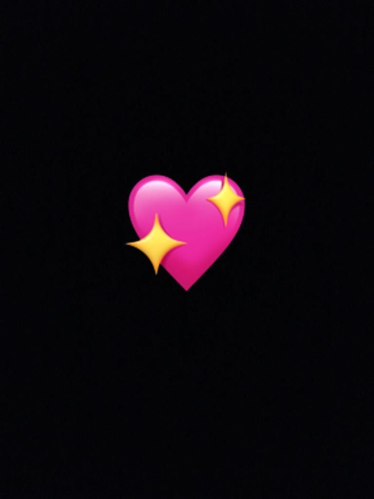 Heart emoji with black background. Cute emoji wallpaper, Emoji background, Heart emoji