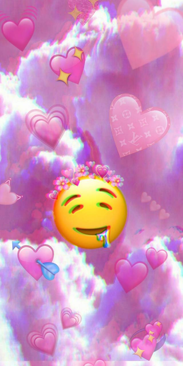 Pink emojis wallpaper