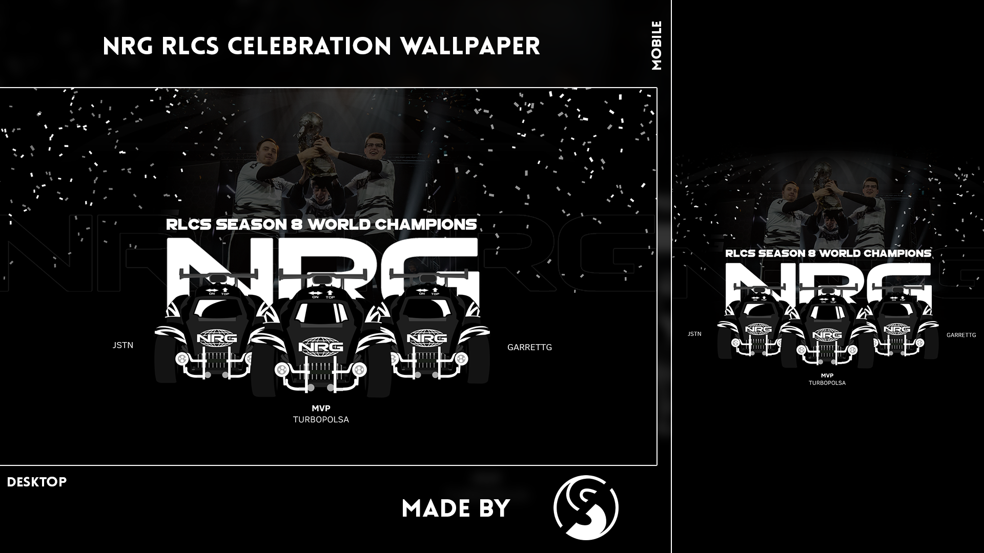 In celebration of NRG winning RLCS Season 8, I made this wallpaper!