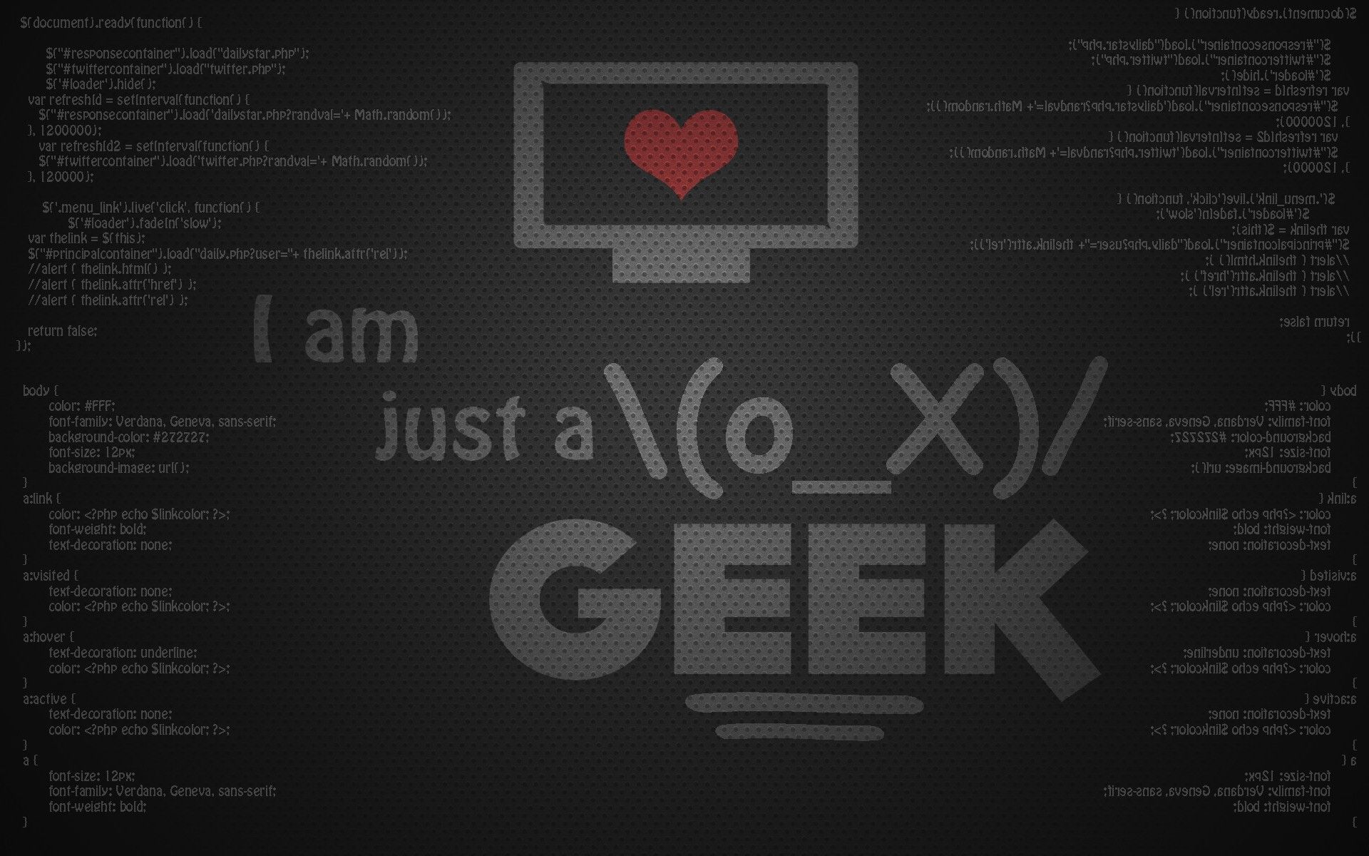 text, geek, typography, code, css, command, jquery wallpaper