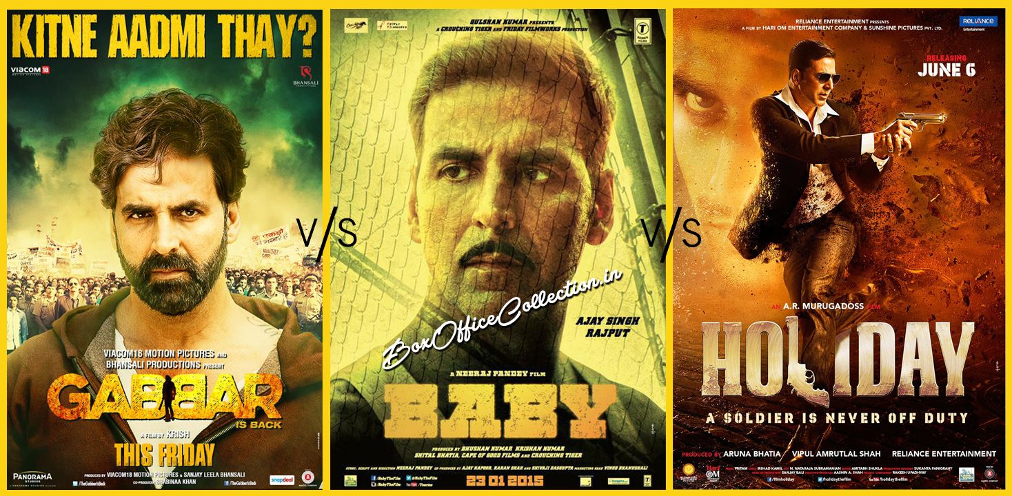 Gabbar Is Back Vs Baby Vs Holiday Box Office Total Collection