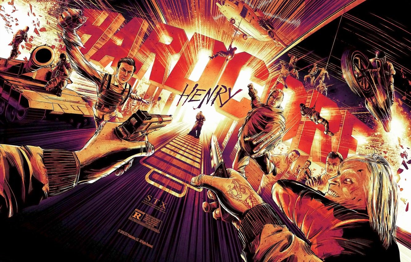 Wallpaper the film, art, poster, Hardcore, FPS, Hardcore Henry, Cesar Moreno image for desktop, section фильмы