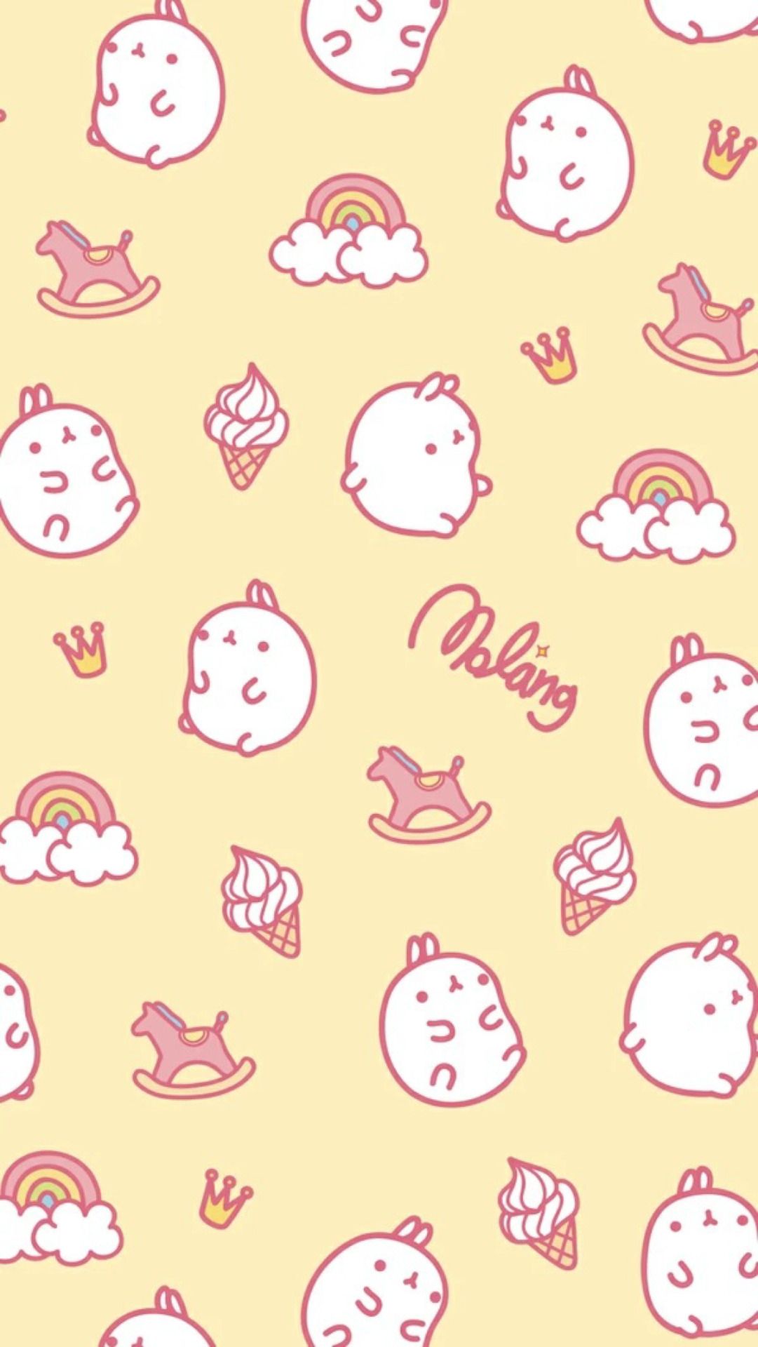 ◕ ε ◕ ”. Molang wallpaper, Cute anime wallpaper, Cute pastel wallpaper