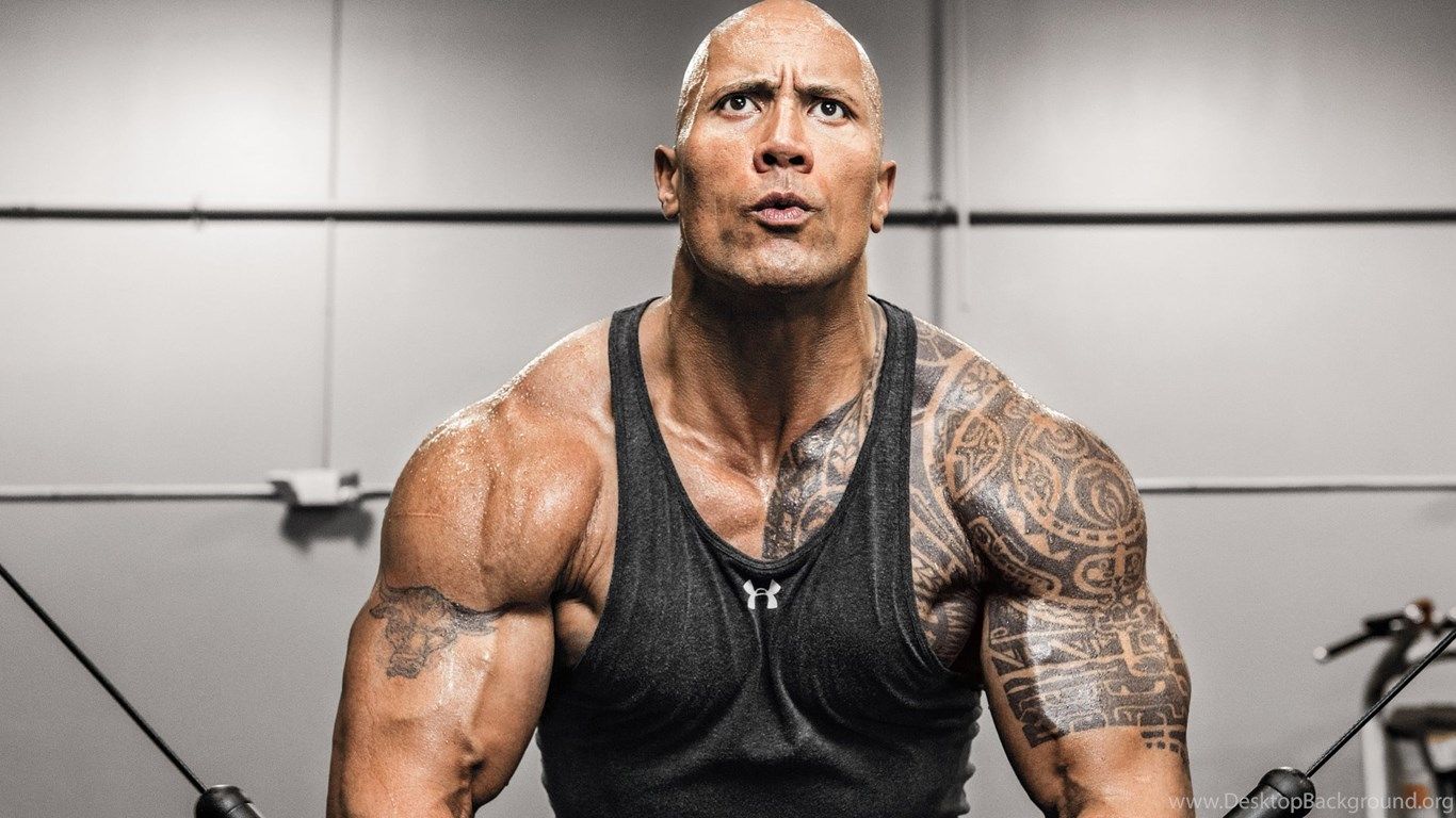 The Rock Actor Gym Exercise Workout Wallpaper Desktop Background