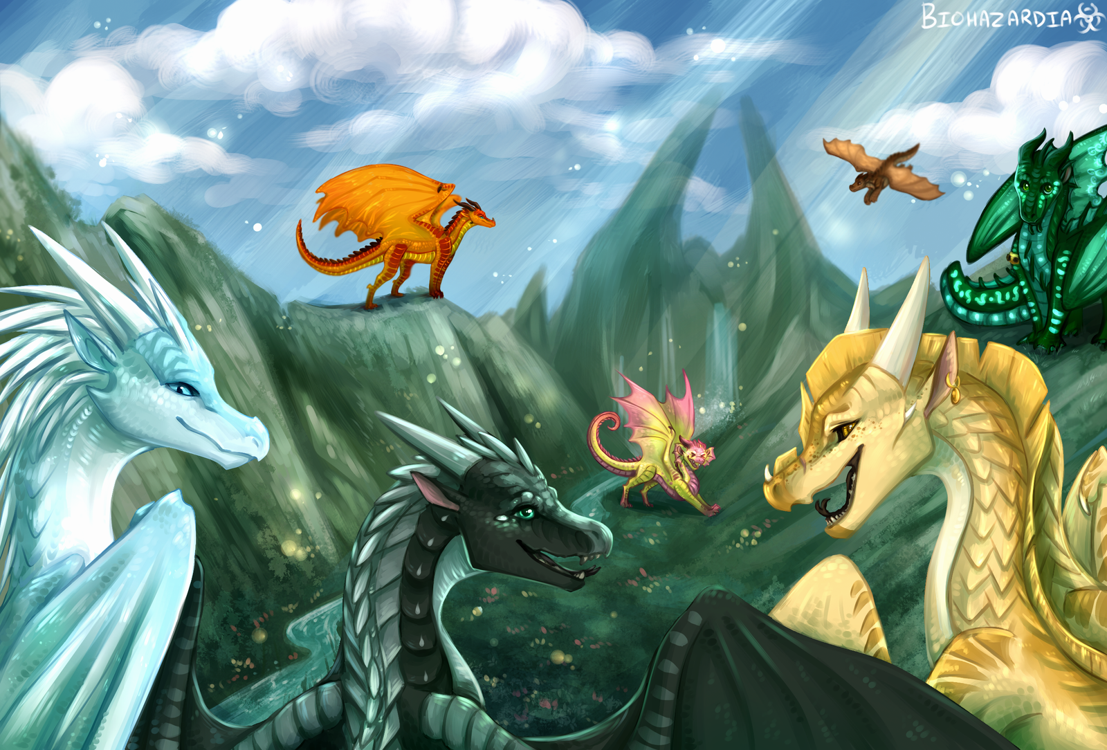 The Dragonets of Destiny Wallpaper Remake  WoF by Owibyx on DeviantArt   Wings of fire dragons Wings of fire Fire drawing