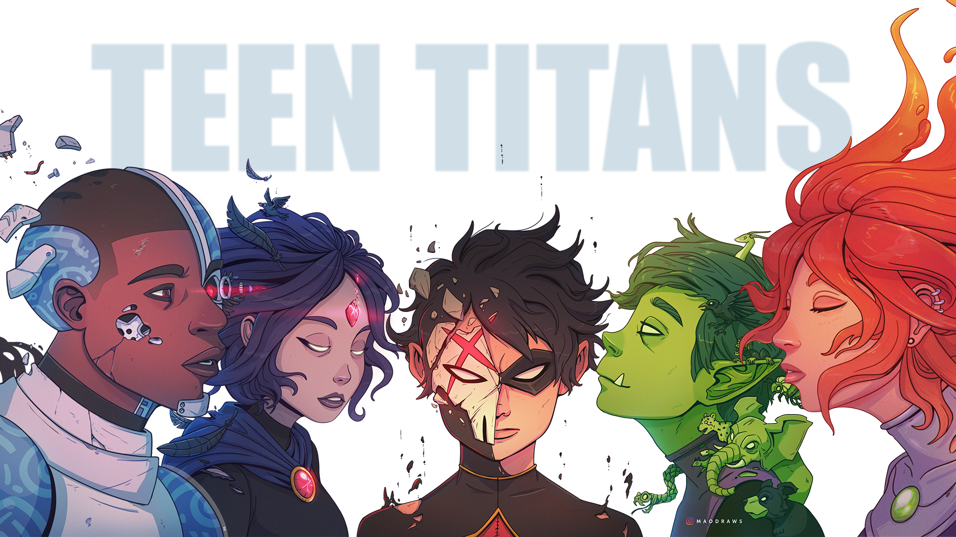 Teen Titans Wallpaper by me ^^