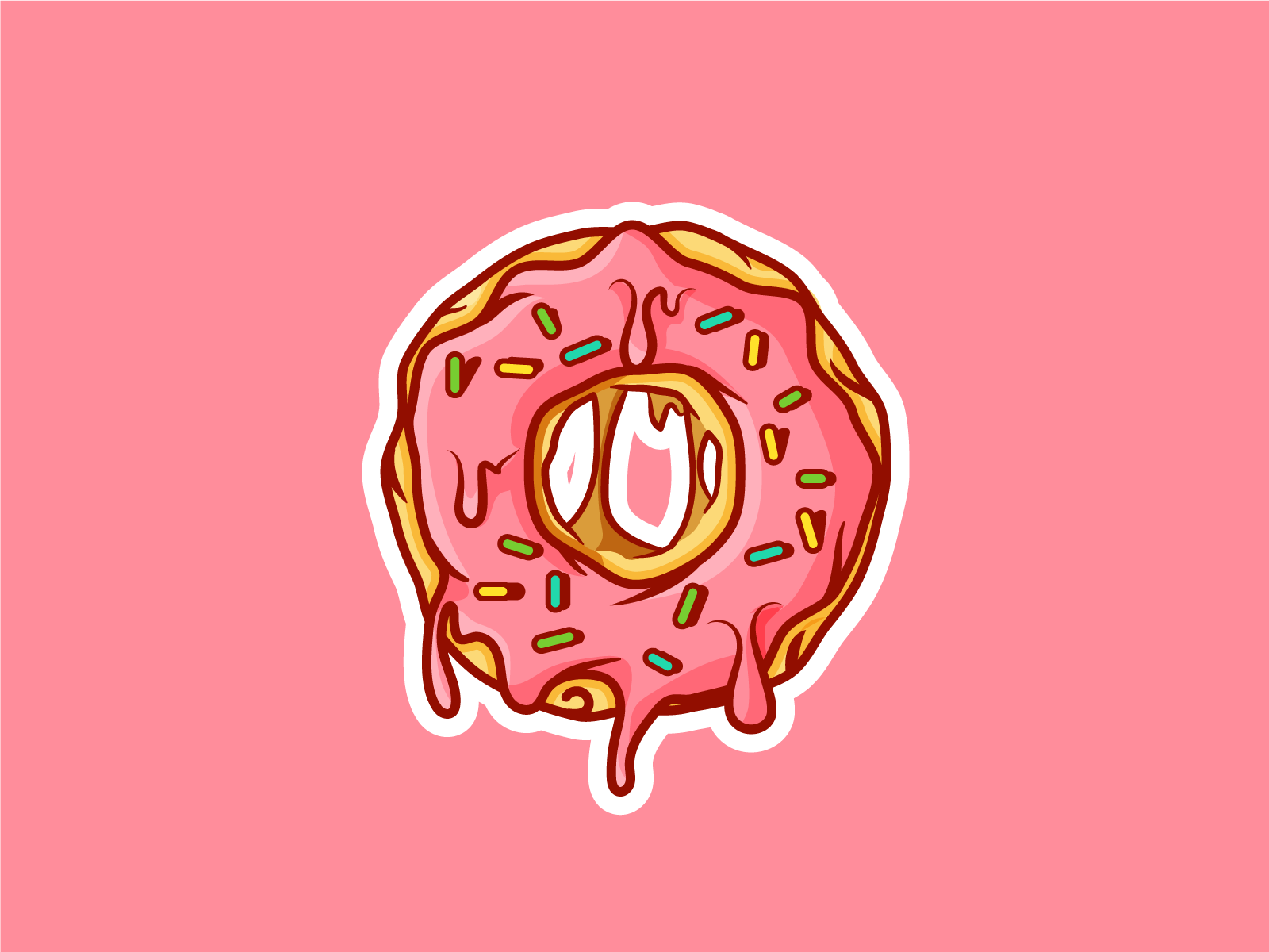 Dripping Donut!. Line art design, Donut drawing, Donut art
