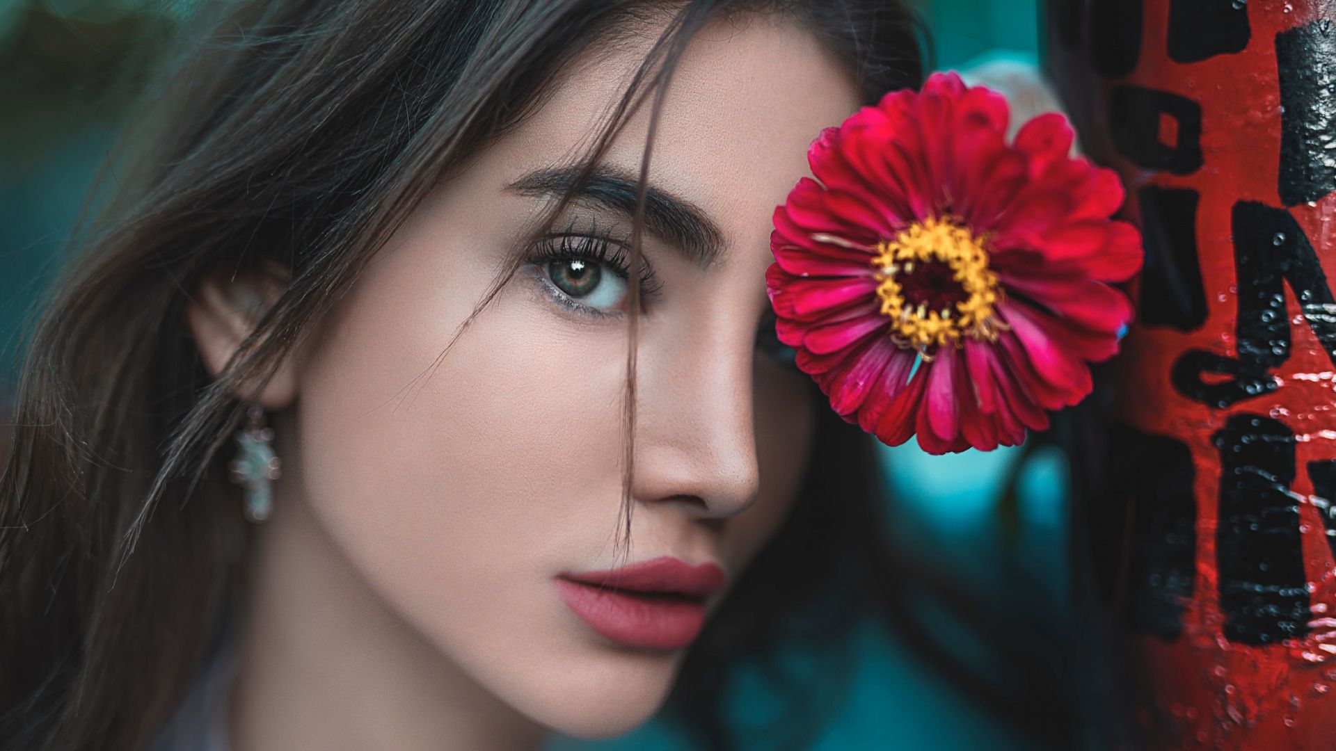 Beautiful Girl Flower Aesthetic Download HQ Wallpaper