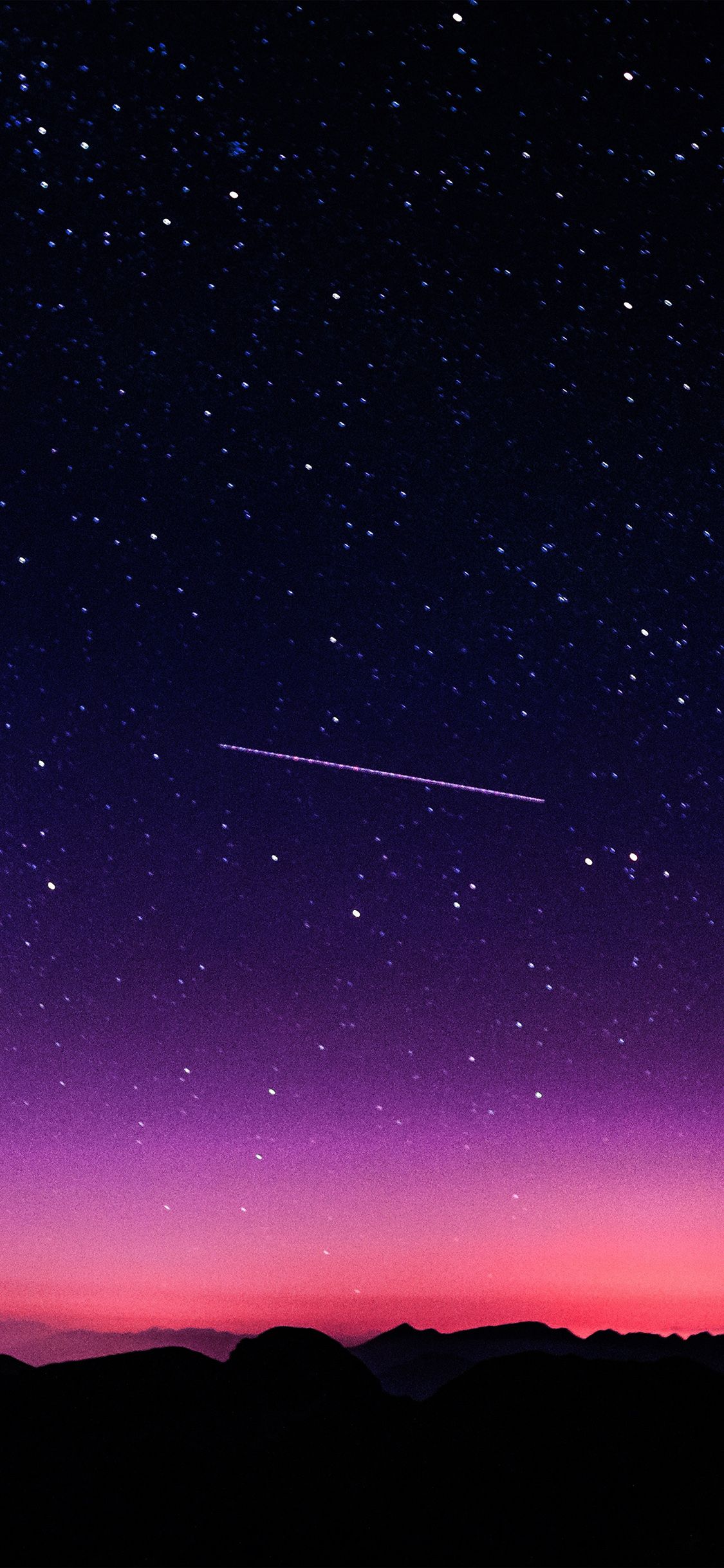 Star Galaxy Night Sky Mountain Purple Pink Nature Space Wallpaper