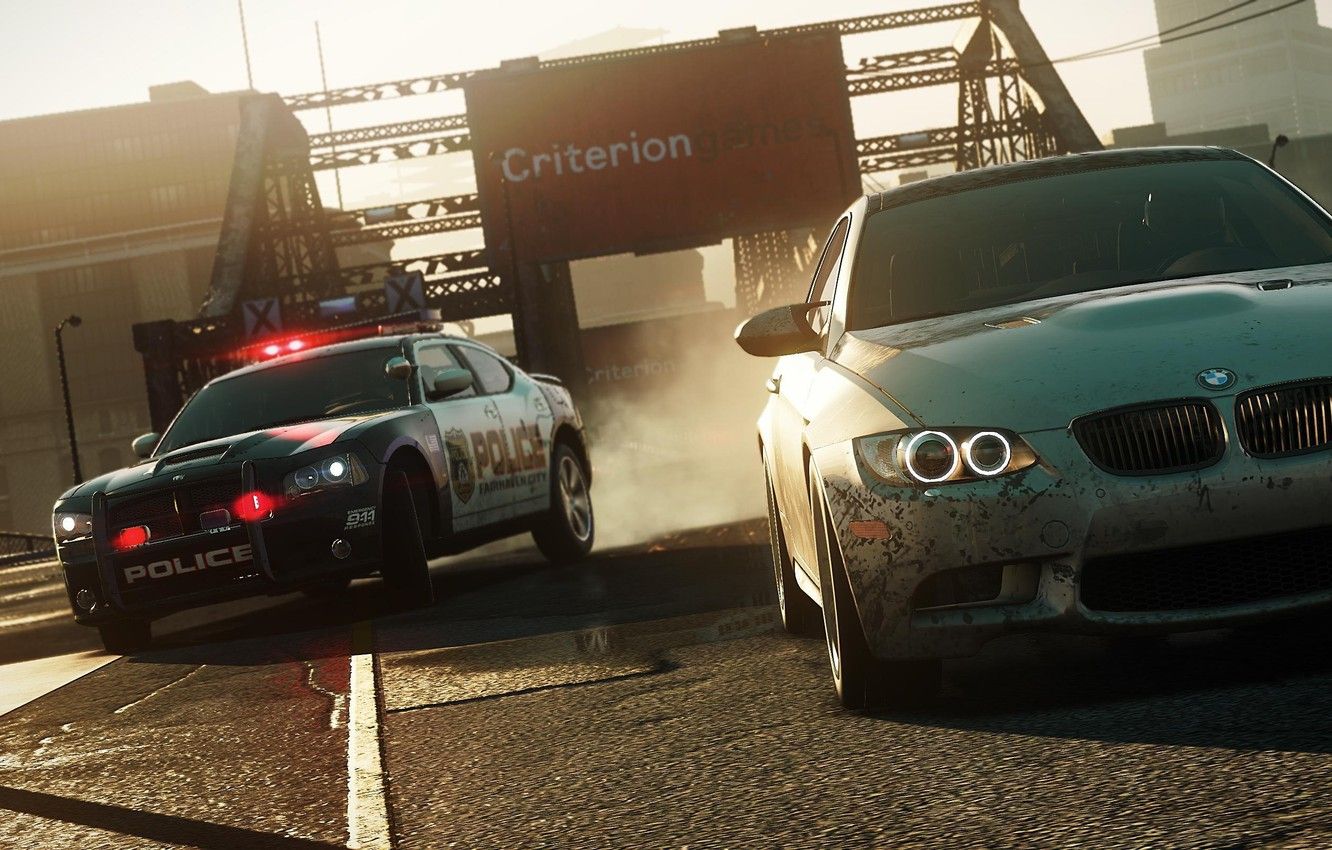 Wallpaper the city, race, bmw, police, chase, Dodge Charger, need for speed most wanted - for desktop, section игры