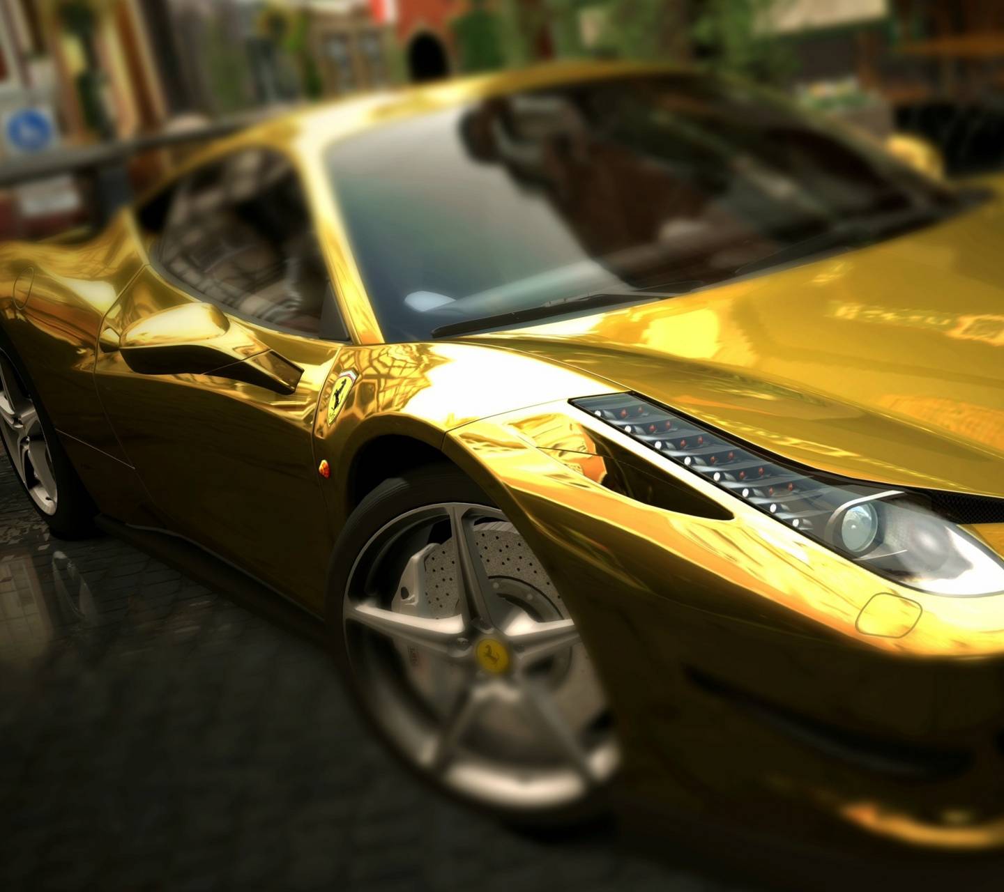 Gold Ferrari wallpaper