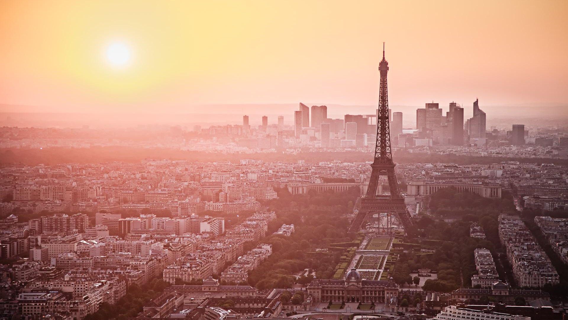 Paris Skyline at Sunset Wallpaper