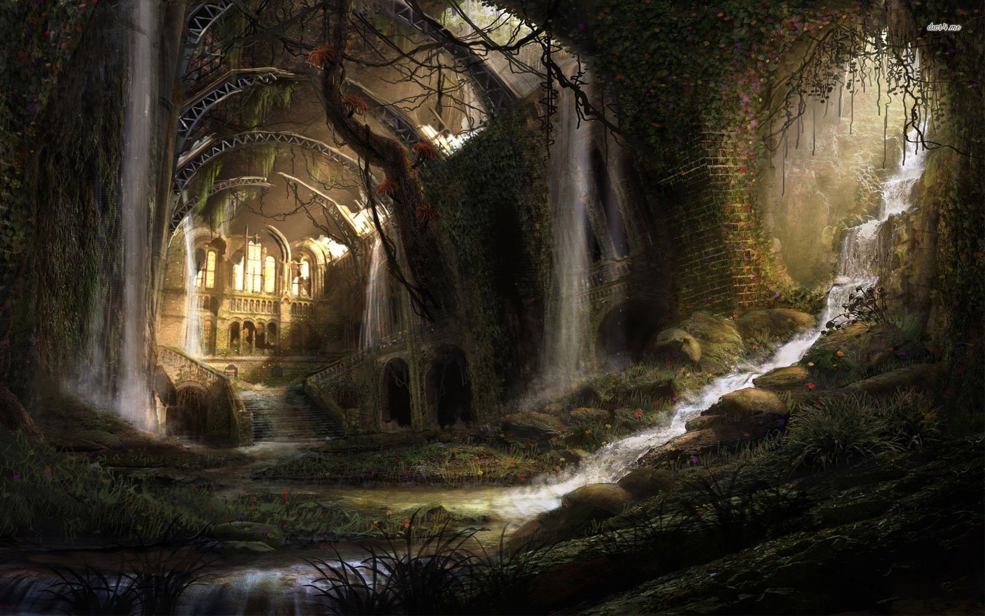 abandoned medieval castle. Background image, Fantasy castle, Desktop background image