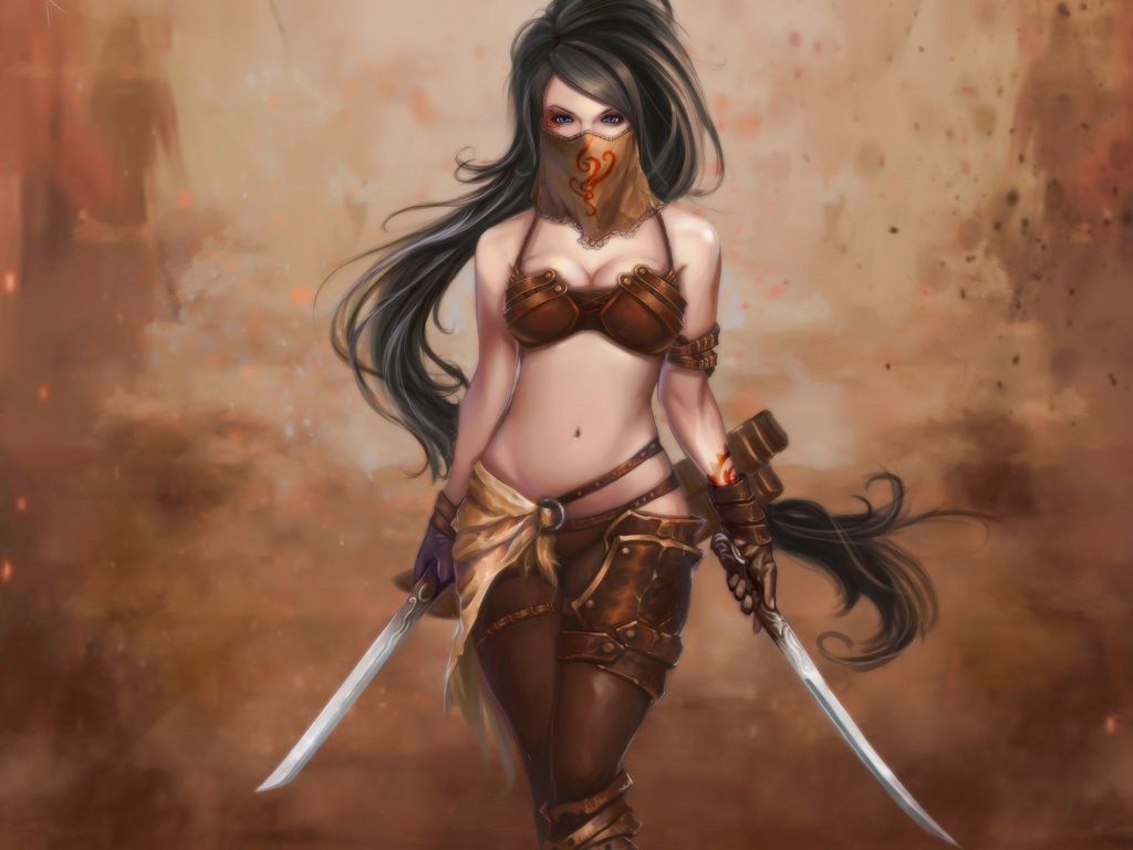 Fantasy Warrior Girl 1353 - Ninja Fantasy Girl Wallpaper