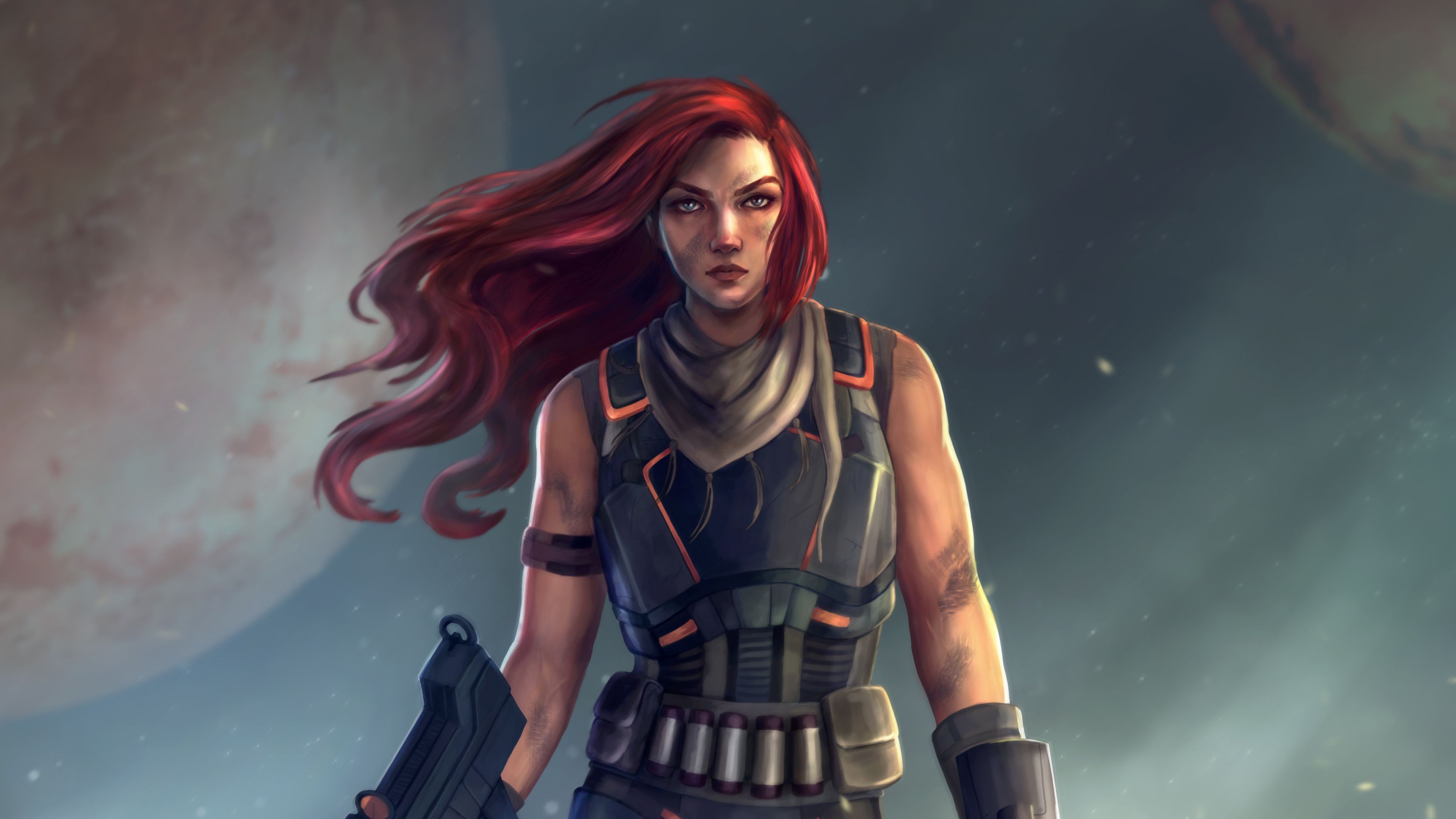 Warrior Girl Illustrator, HD Fantasy Girls, 4k Wallpaper, Image, Background, Photo and Picture