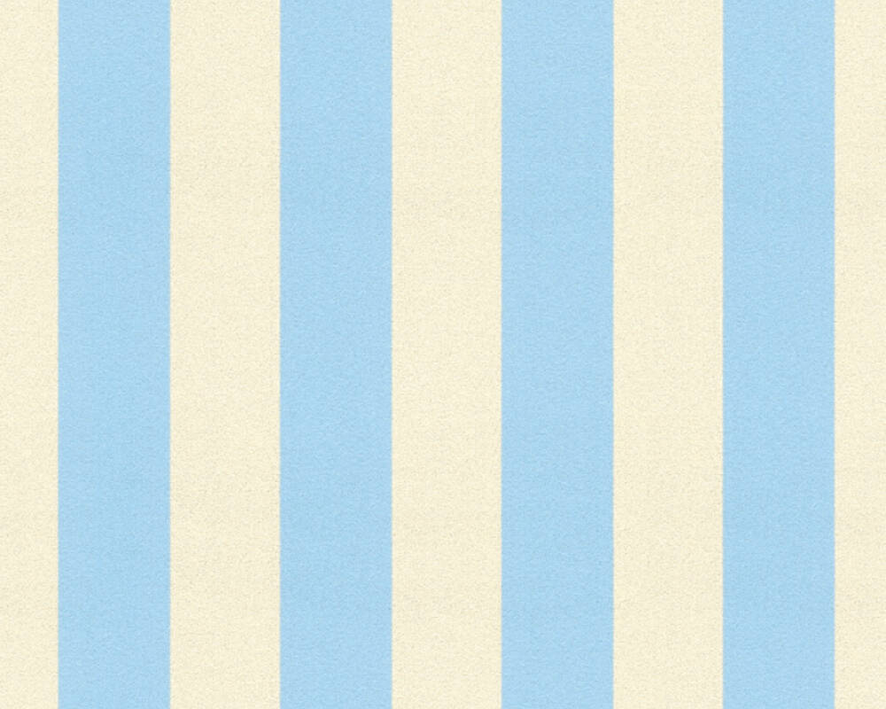 A.S. Création Wallpaper «Stripes, Blue, Cream, Metallic» 359901