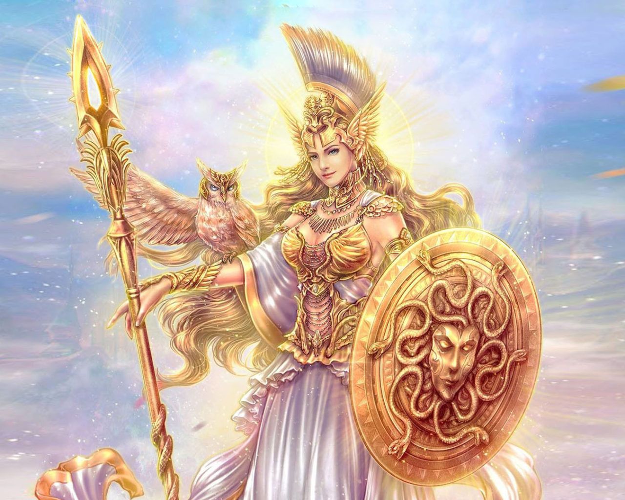 Athena the Goddess of War fantasy art Desktop HD Wallpaper For PC Tablet And Mobile Download, Wallpaper13.com