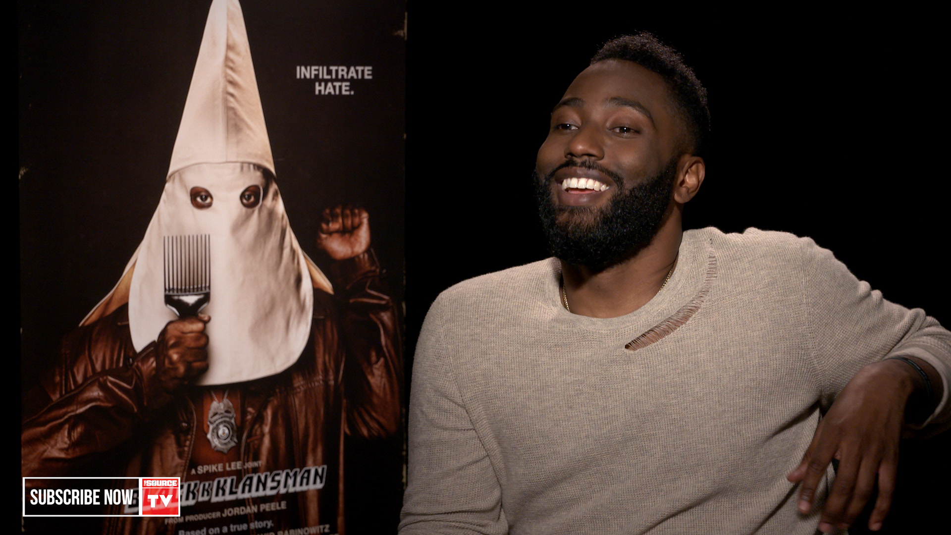 Watch John David Washington & Laura Harrier Talk BlacKkKlansman & More