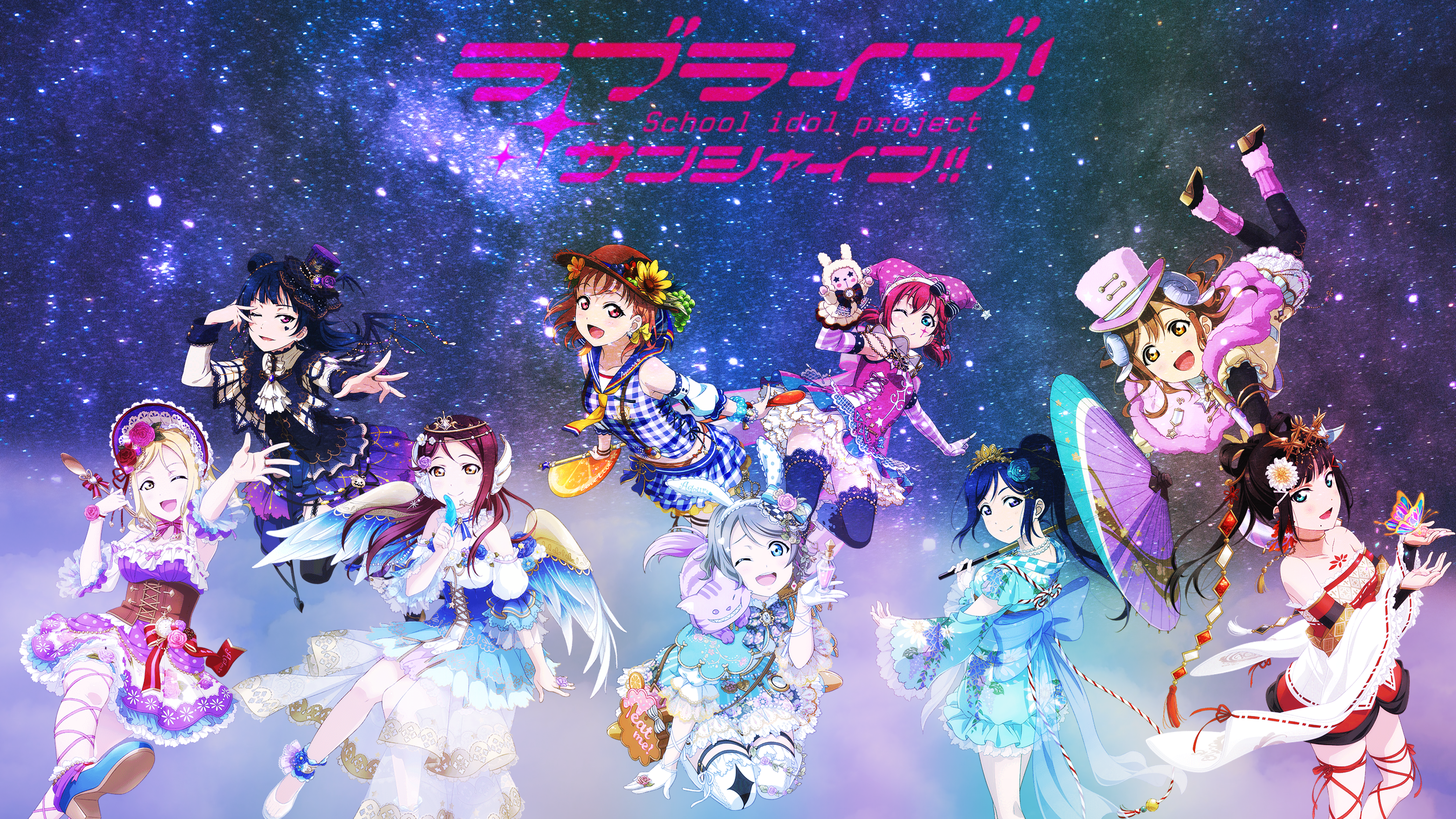 Made an Aqours Desktop Wallpaper for fun