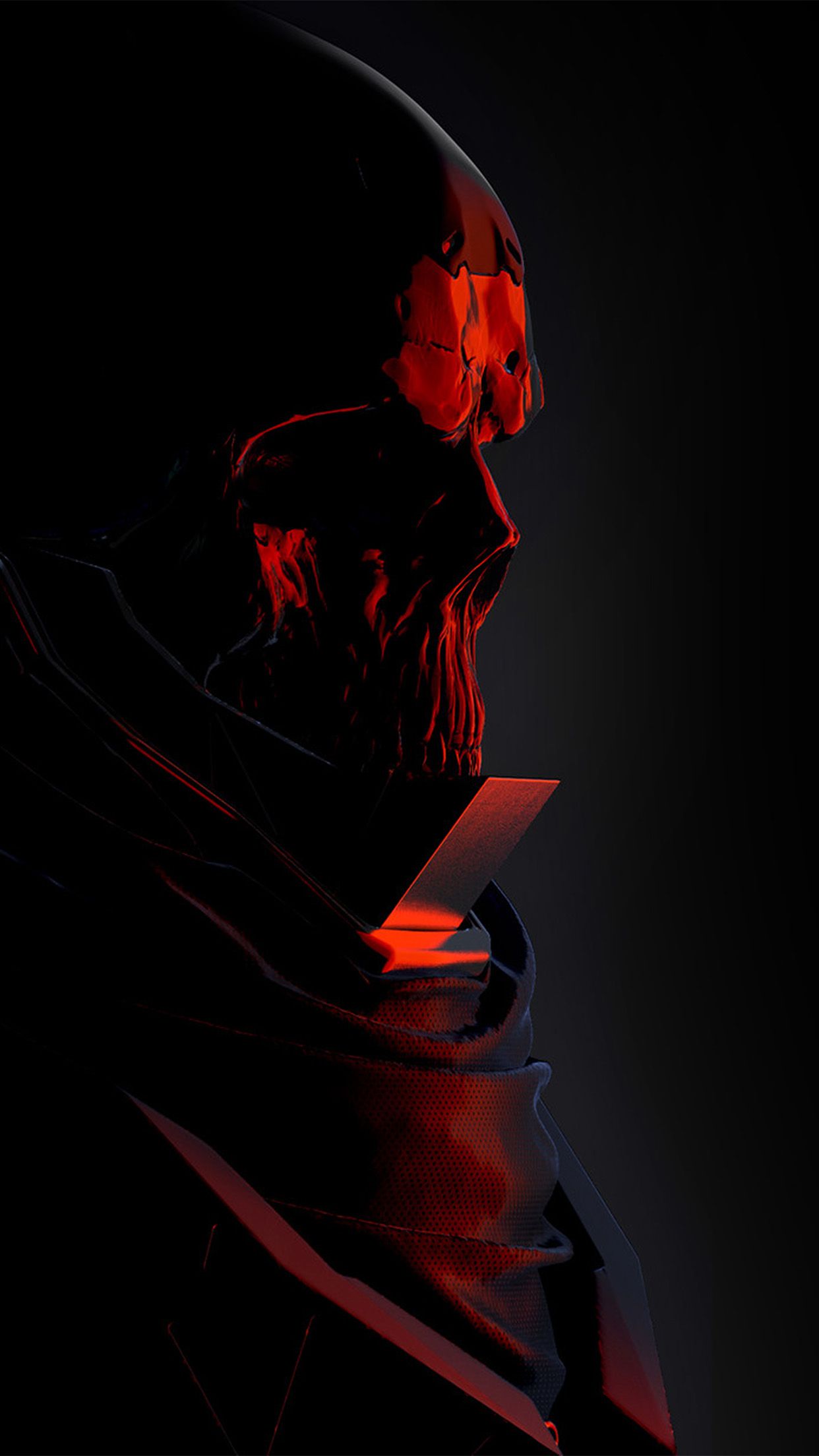 iPhone X wallpaper. mario stabile weird red dark illustration art skull