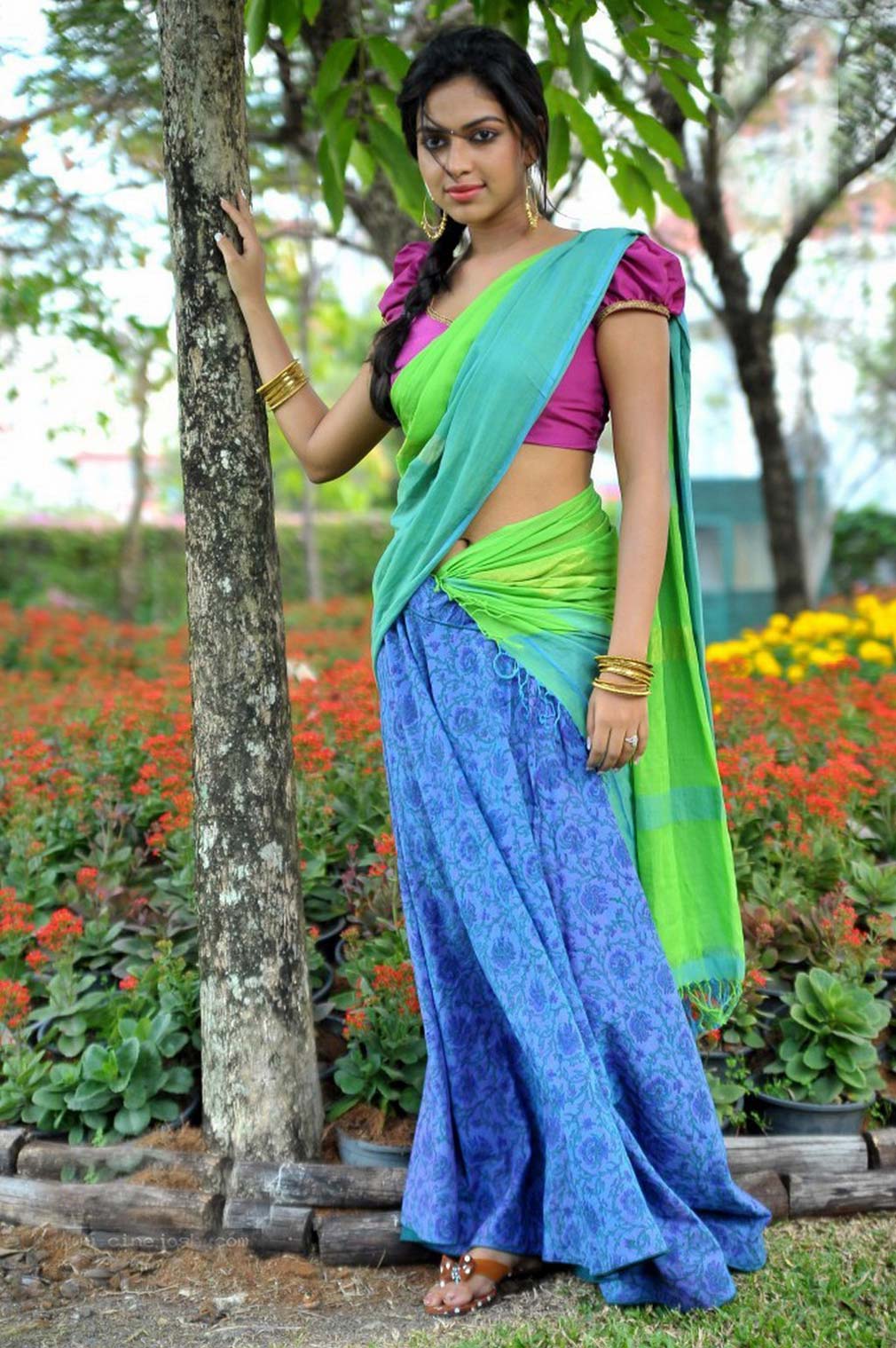 Actress Amala Paul Looking Very Beautiful In Half Saree Photo