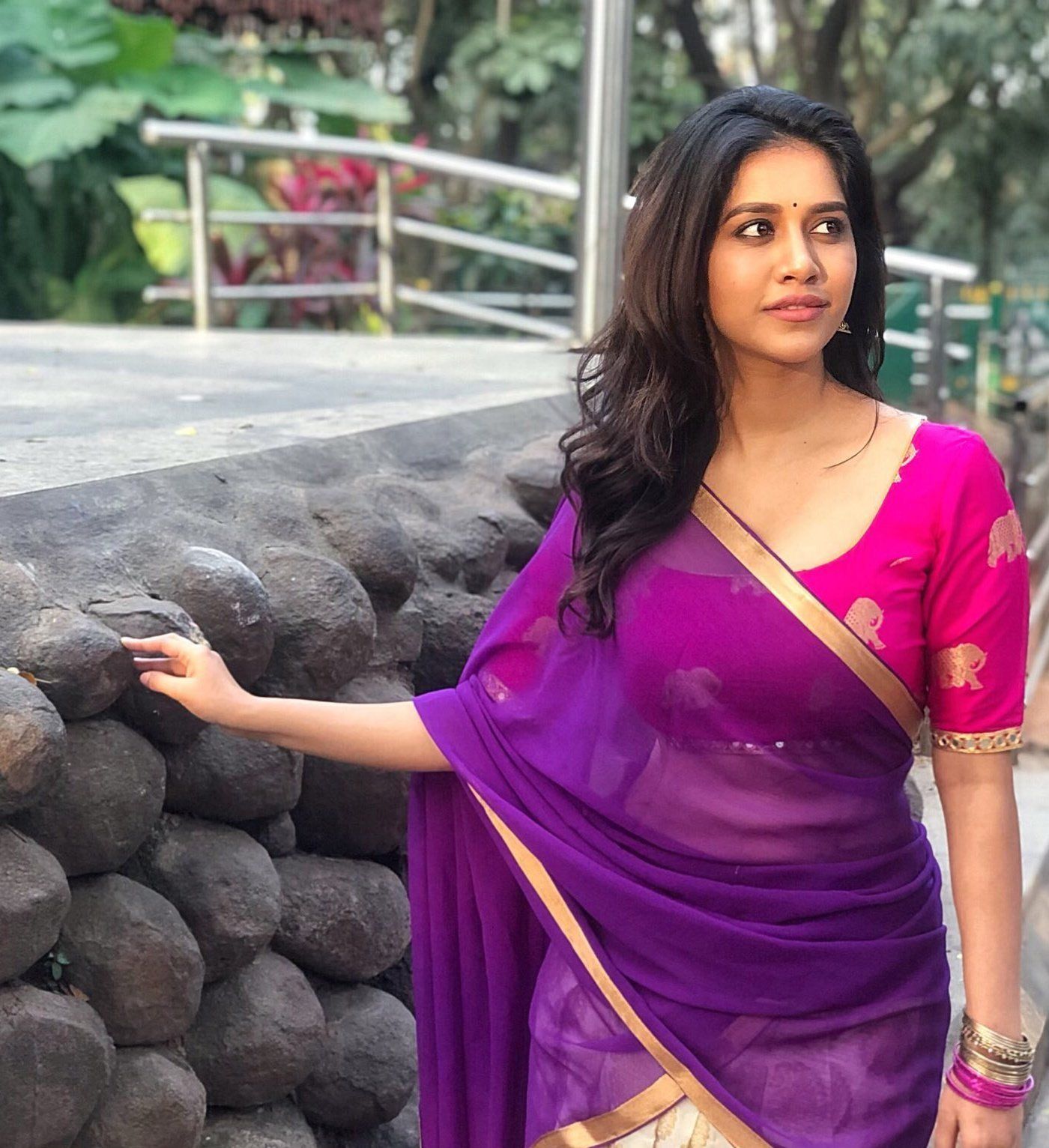 Actress Nabha Natesh Half Saree Photo Stills Gallery. Wallpaper