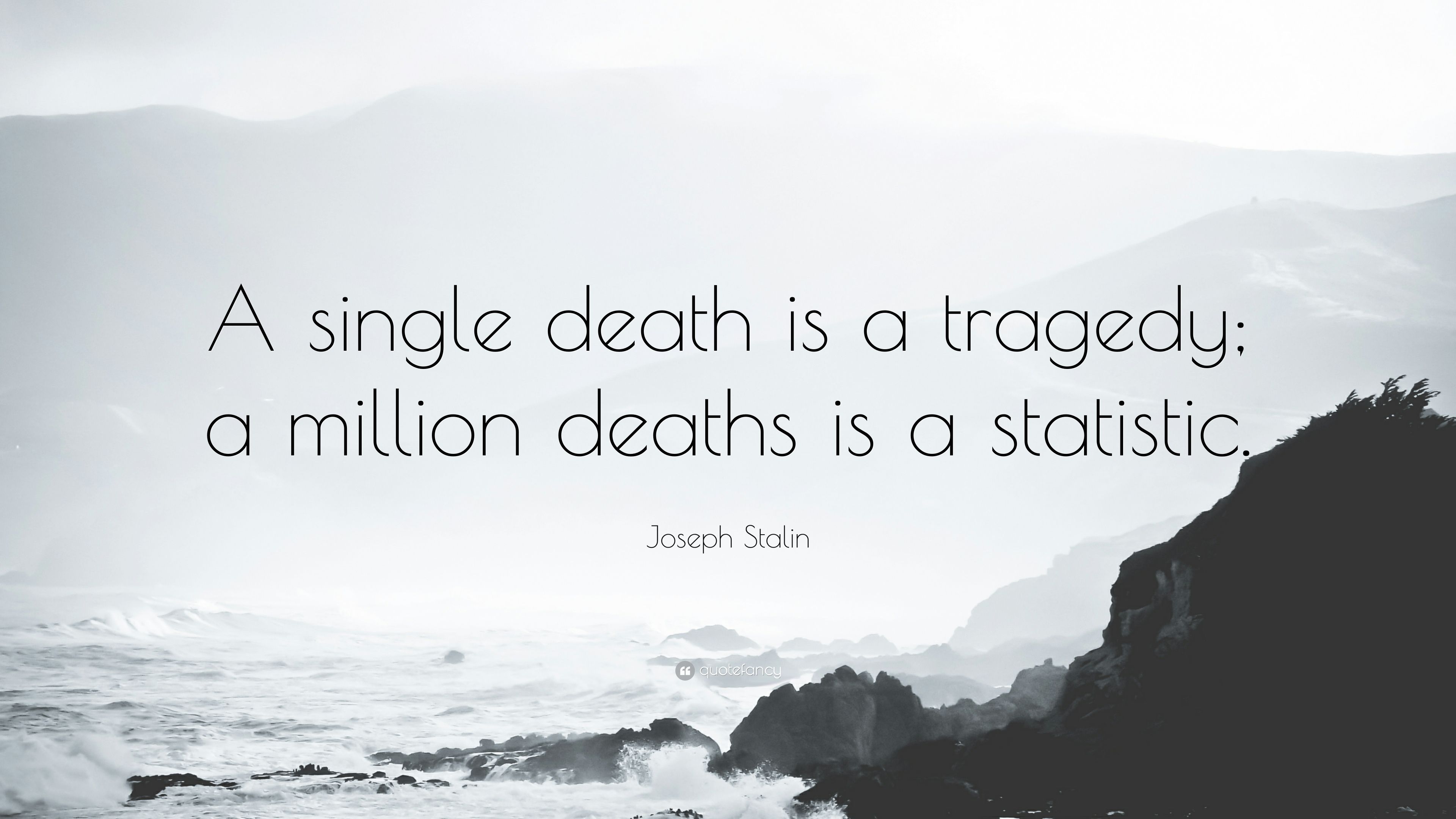 C. S. Lewis Quote: “A single death is a tragedy; a million deaths is a statistic.” (12 wallpaper)