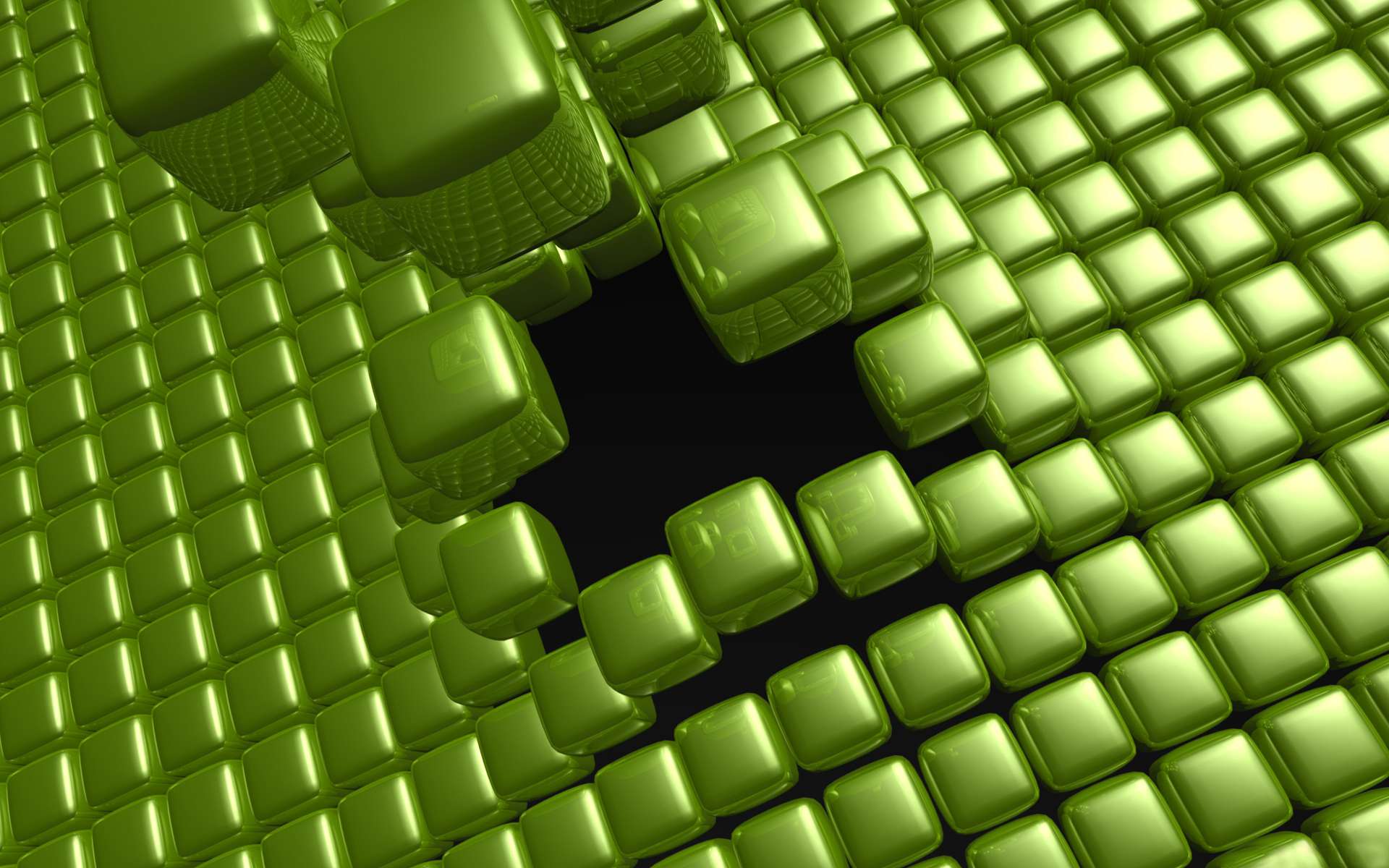Title Abstract Cube 3D Digital Art Cgi Green Resolution Statistic HD Wallpaper